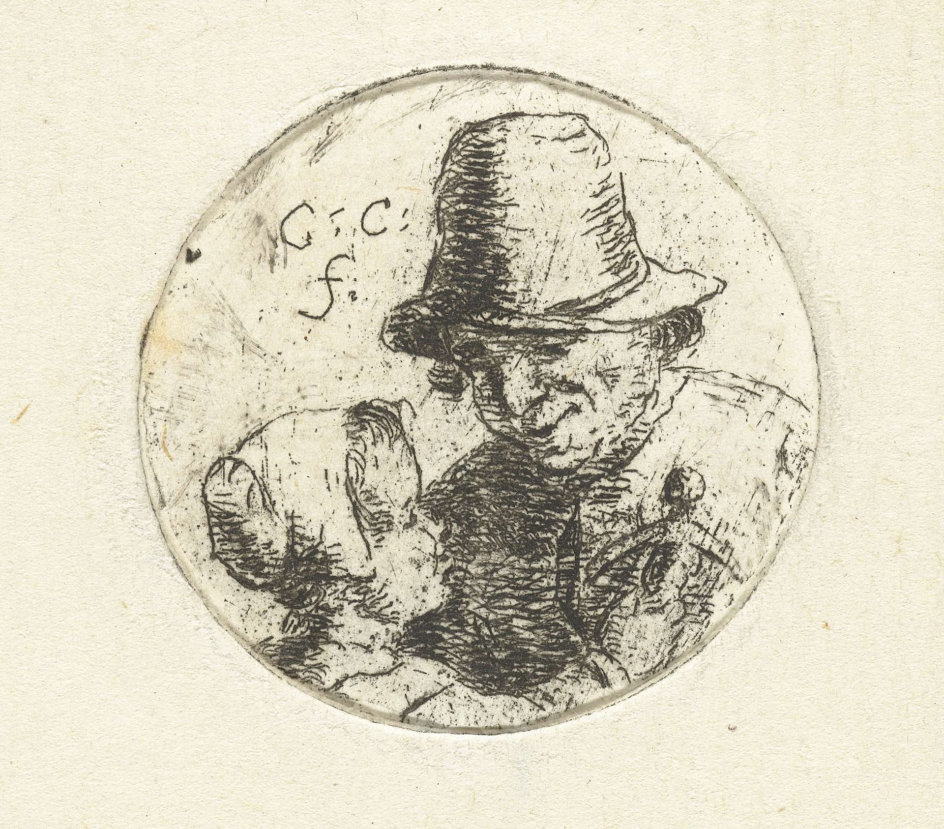 Buste van onbekende man met dochter by Christina Chalon