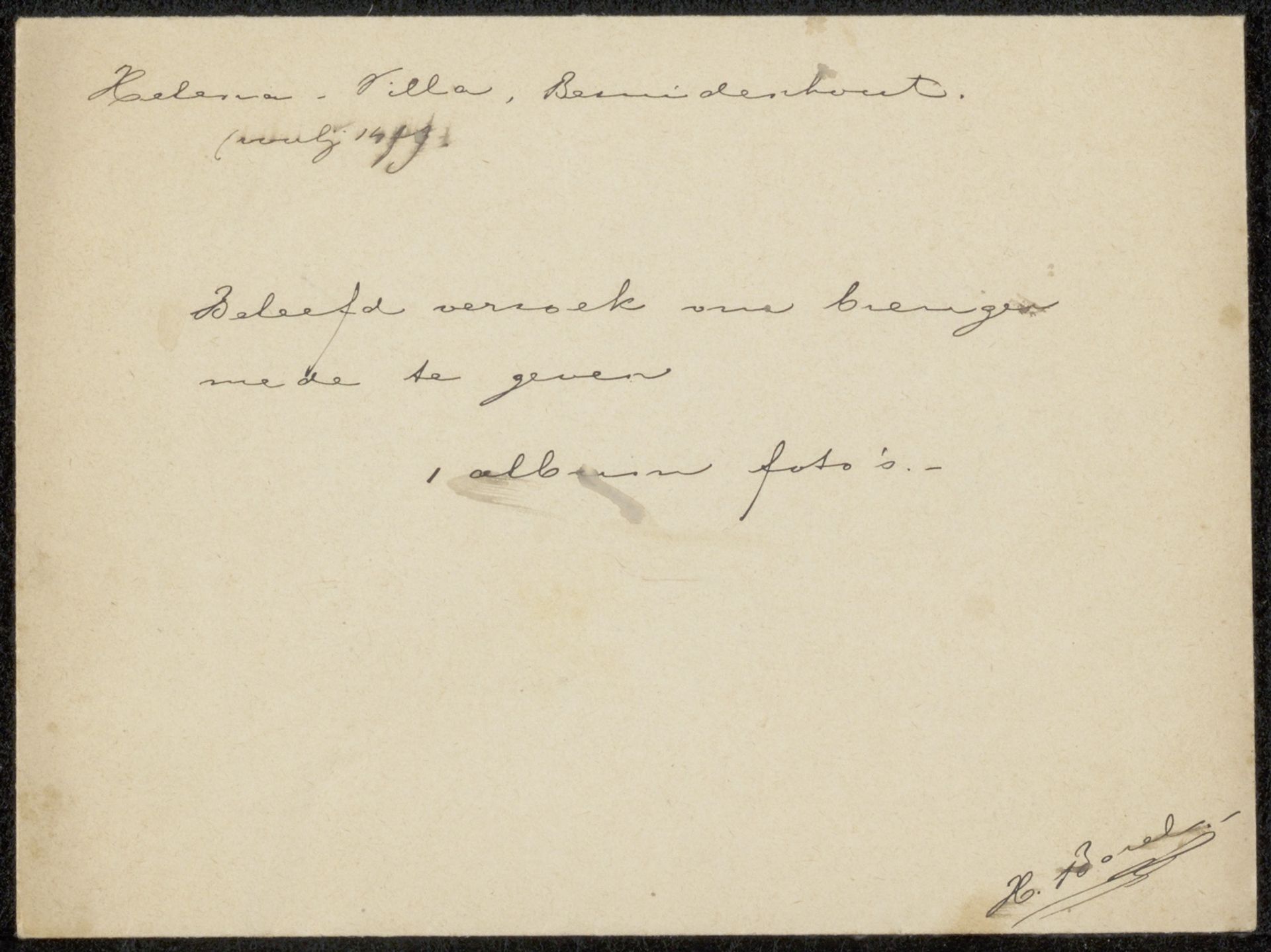Envelop aan Philip Zilcken by Henri Borel