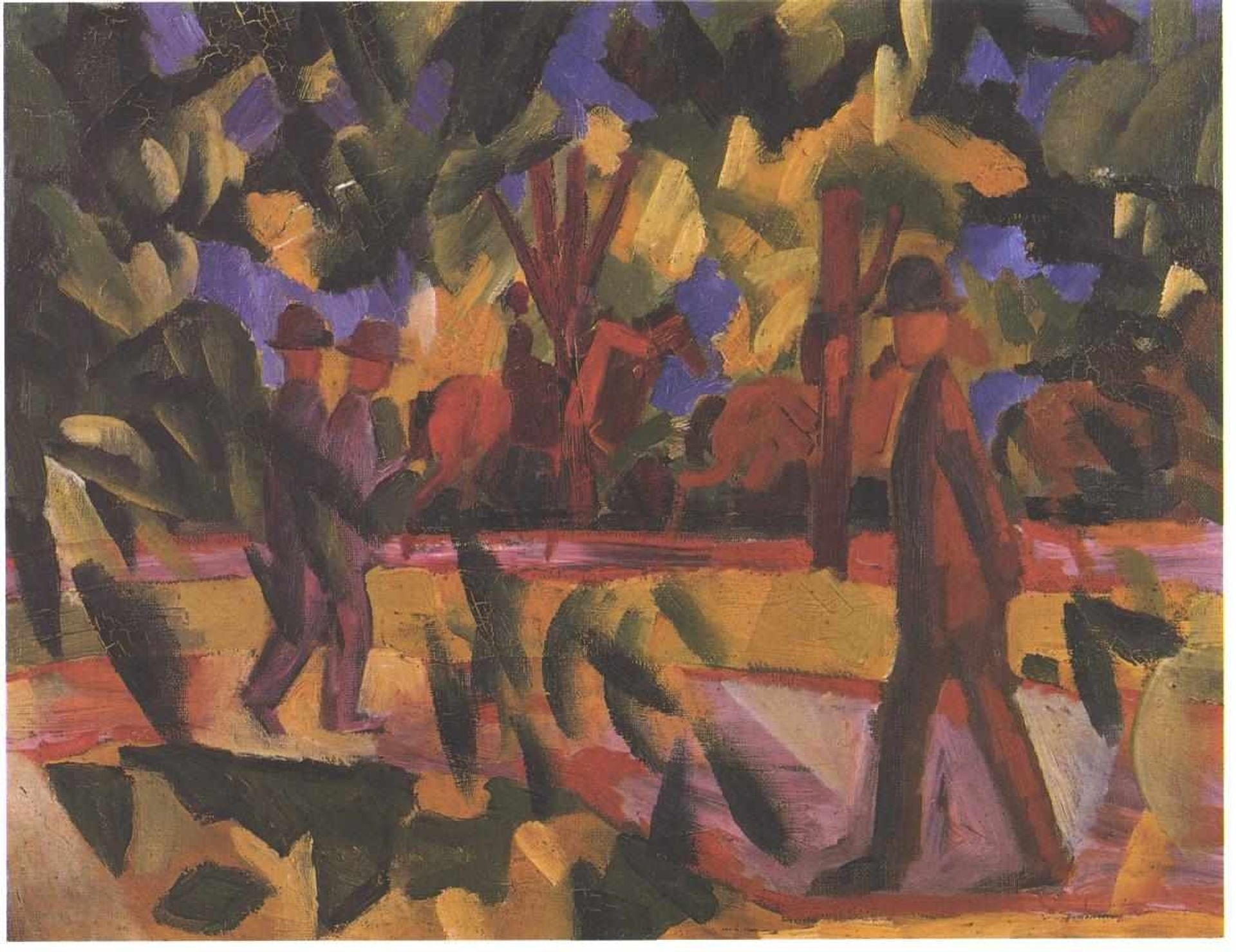 Riders and walkers at a parkway by August Macke