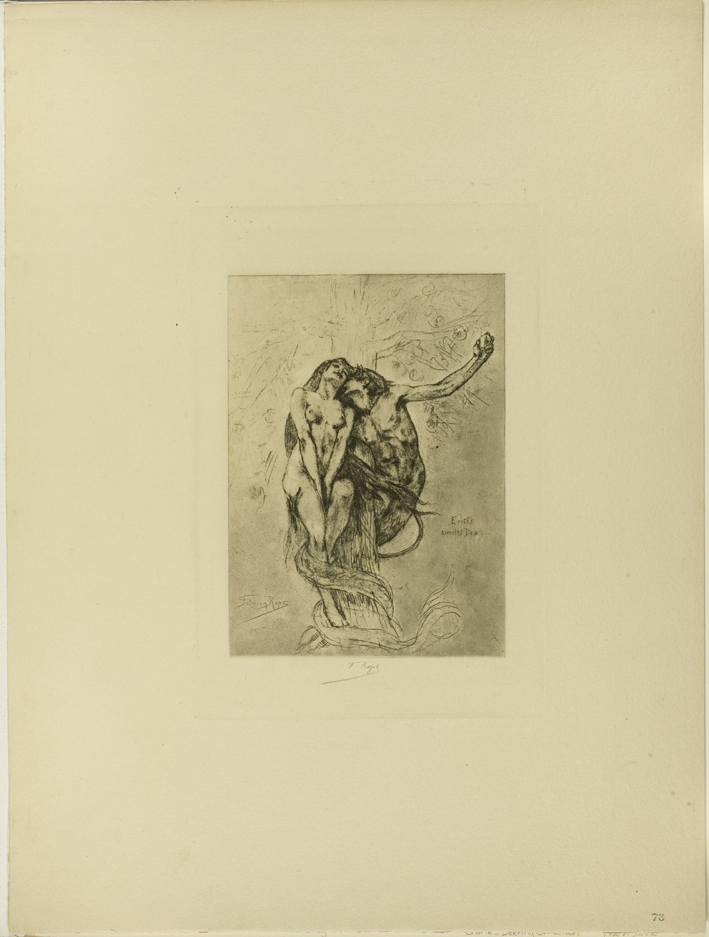 Temptation or the Apple by Felicien Rops