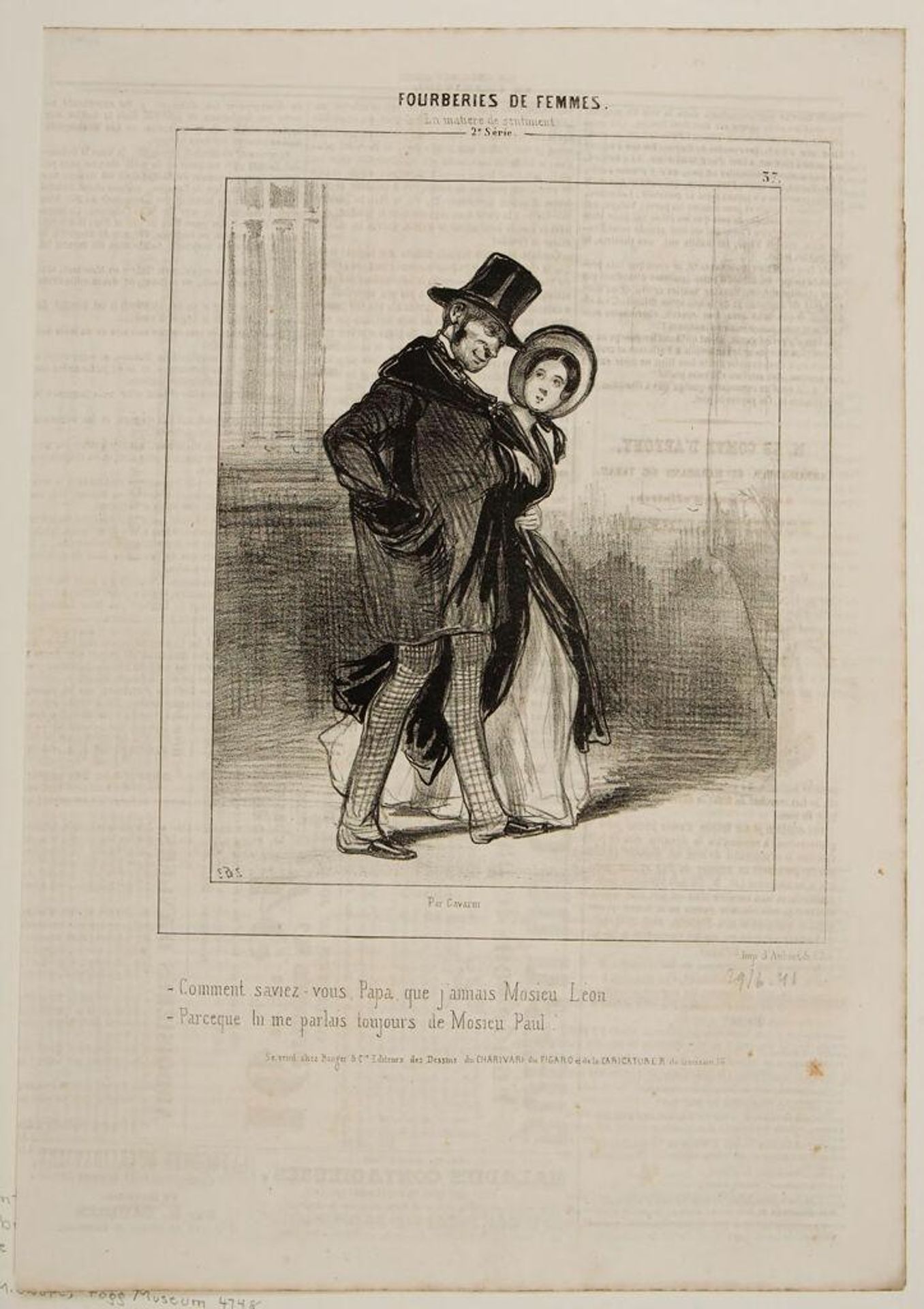 How did you know, papa, that I loved Mr. LÃ©on? by Paul Gavarni