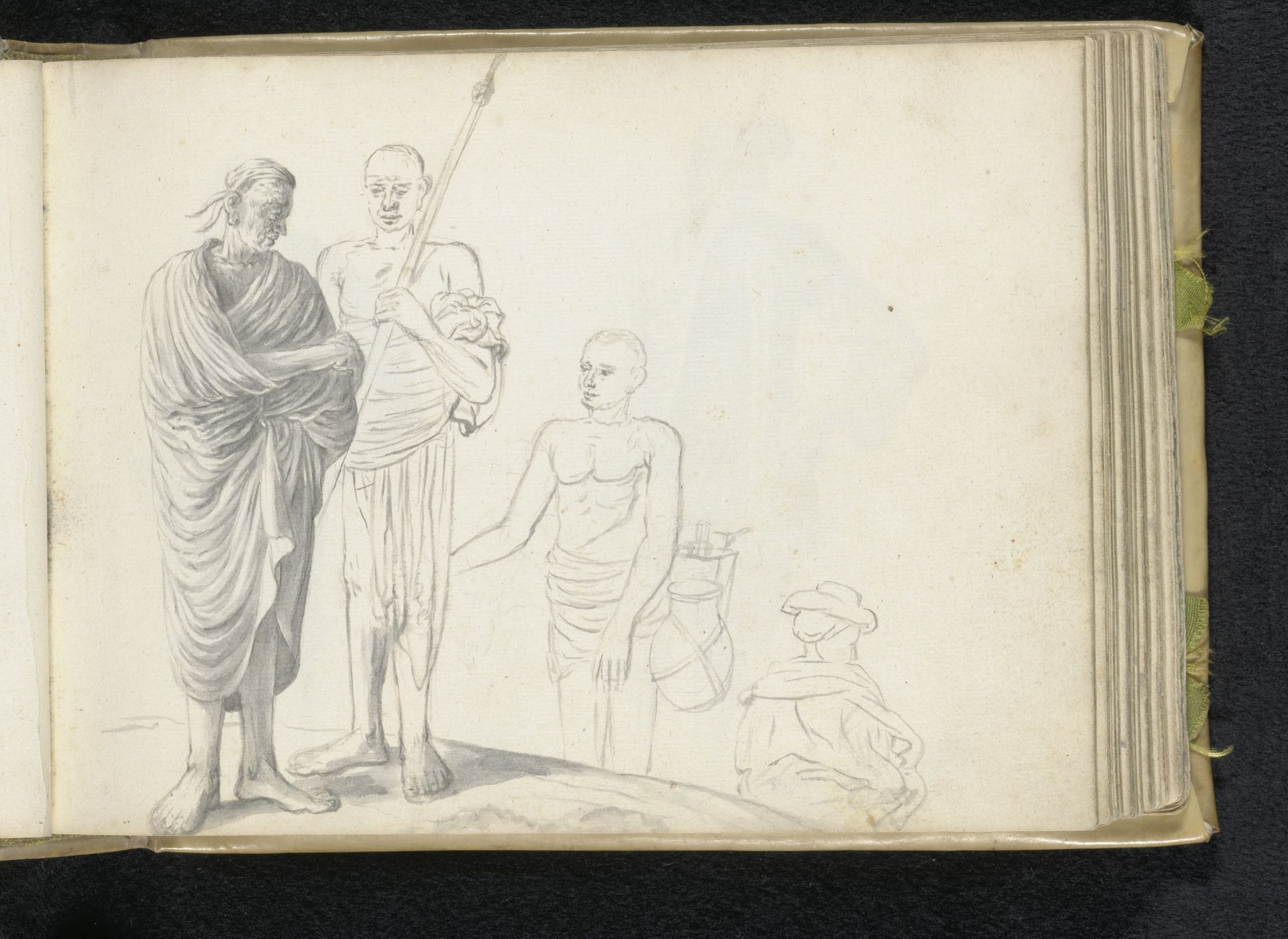 Four passers-by on a slope by Esaias Boursse