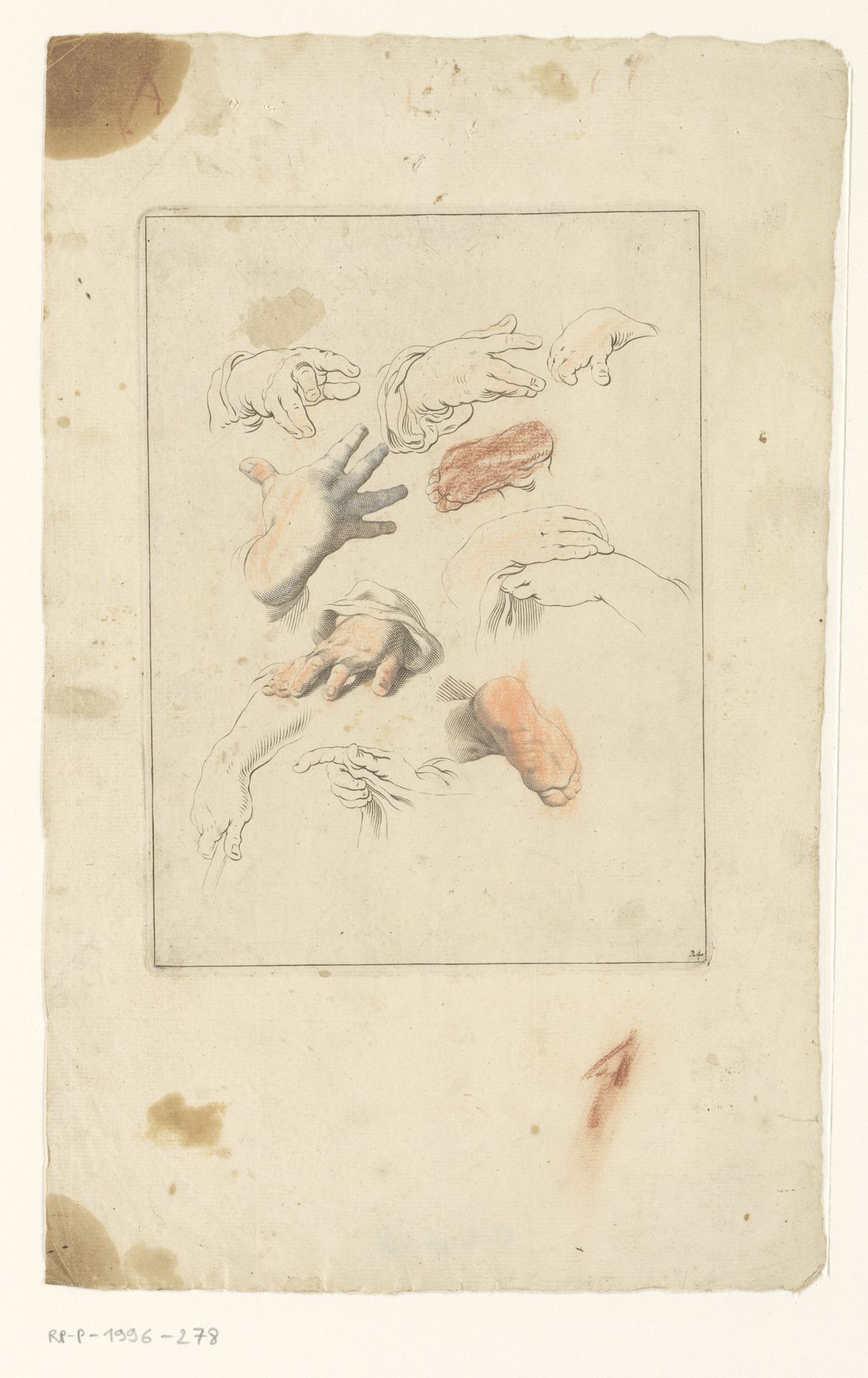 Handen en twee voetzolen by Anonymous