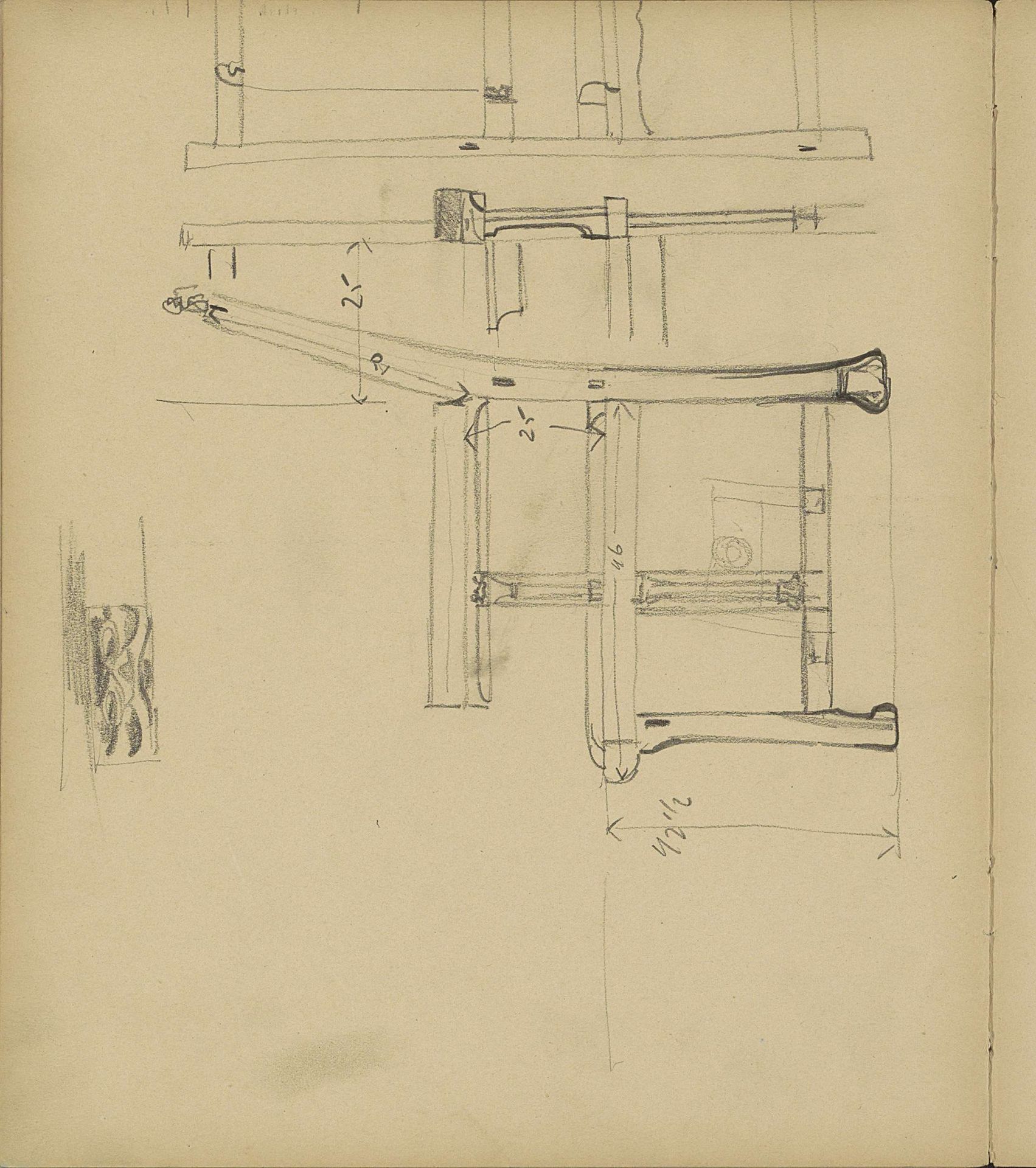 Ontwerp voor een stoel by Carel Adolph Lion Cachet