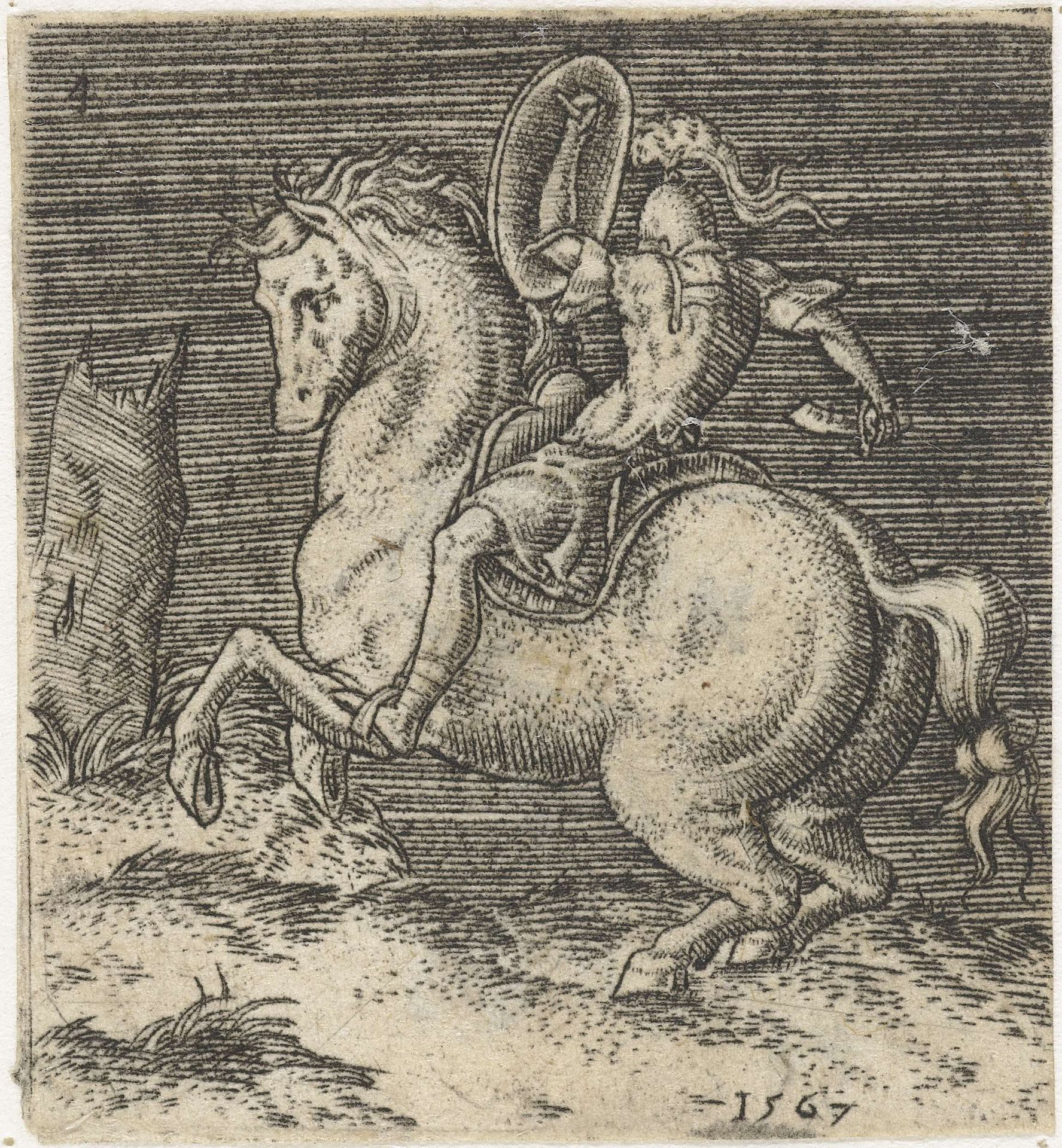 Romeinse ruiter te paard by Abraham de Bruyn