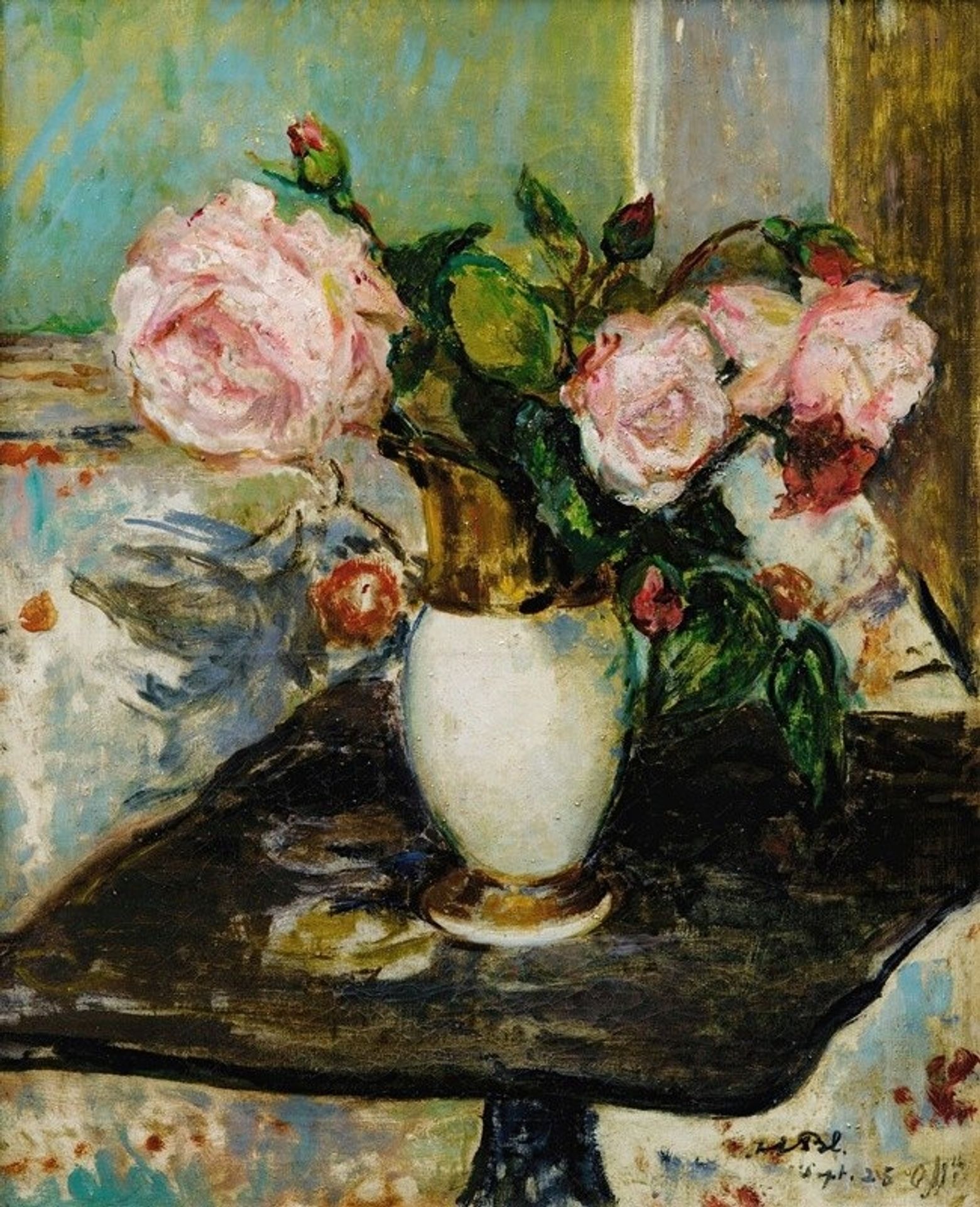 Flowers in a vase by Jacques-Émile Blanche
