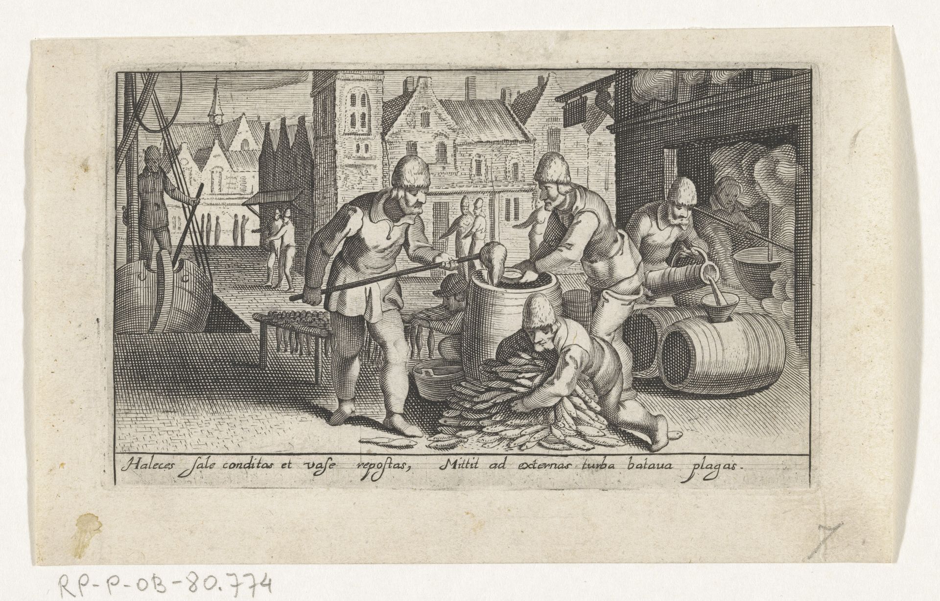 Haring pakken en roken bij de Haringpakkerstoren, ca. 1610 by Anonymous