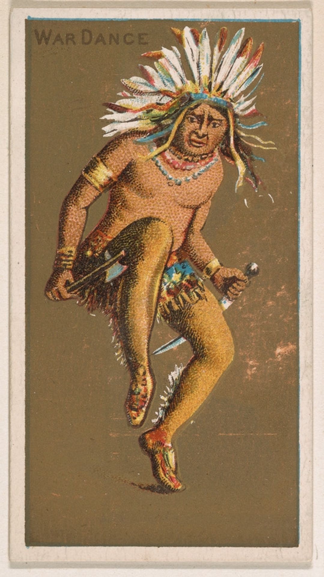 War Dance, from National Dances (N225, Type 1) issued by Kinney Bros. by Kinney Brothers Tobacco Company