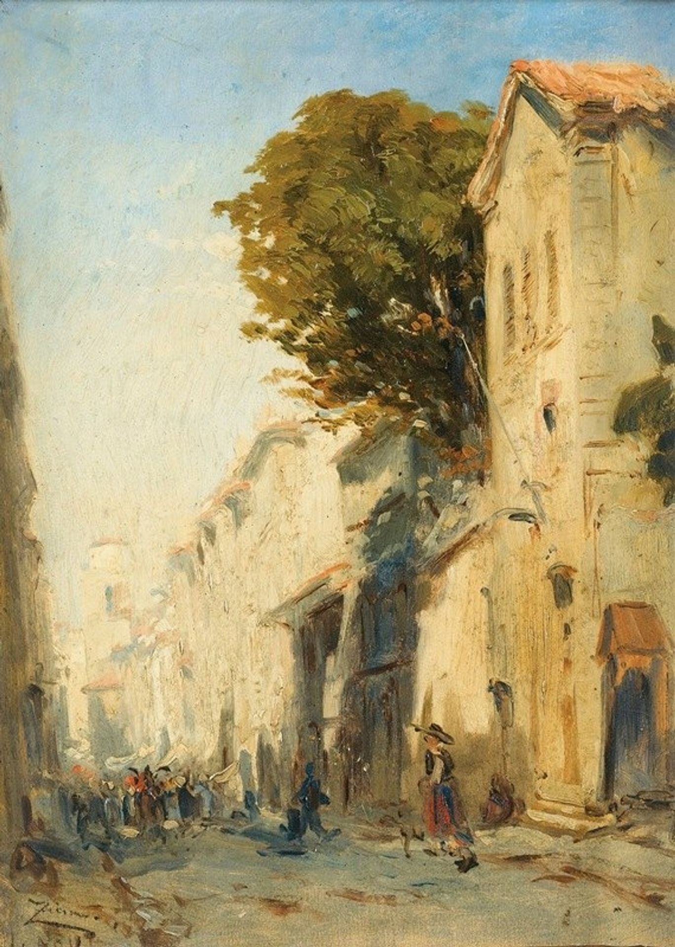 A street in Martigues by Félix Ziem