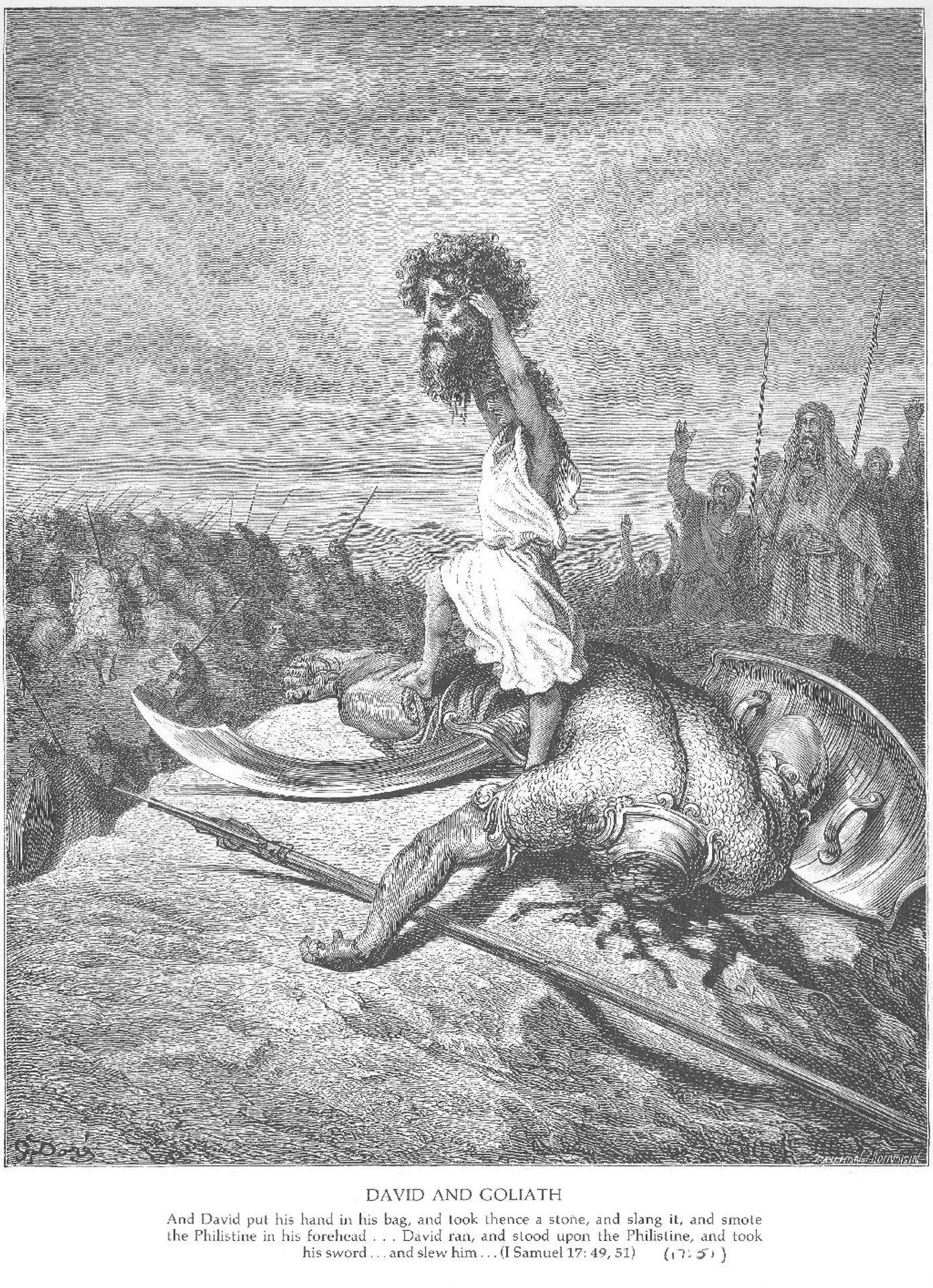 David Slays Goliath by Gustave Dore