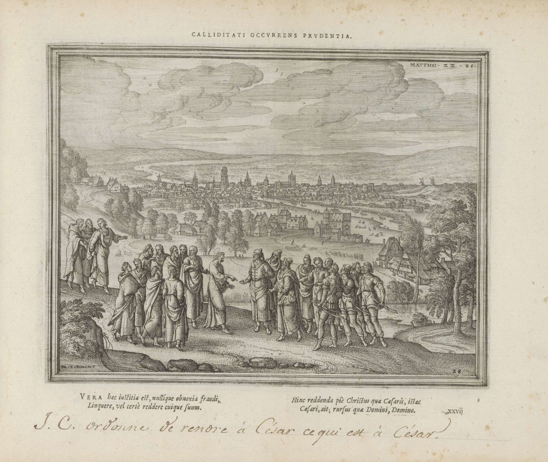 Christus in debat met de farizeeën over de belasting aan de keizer by Pieter van der (I) Borcht