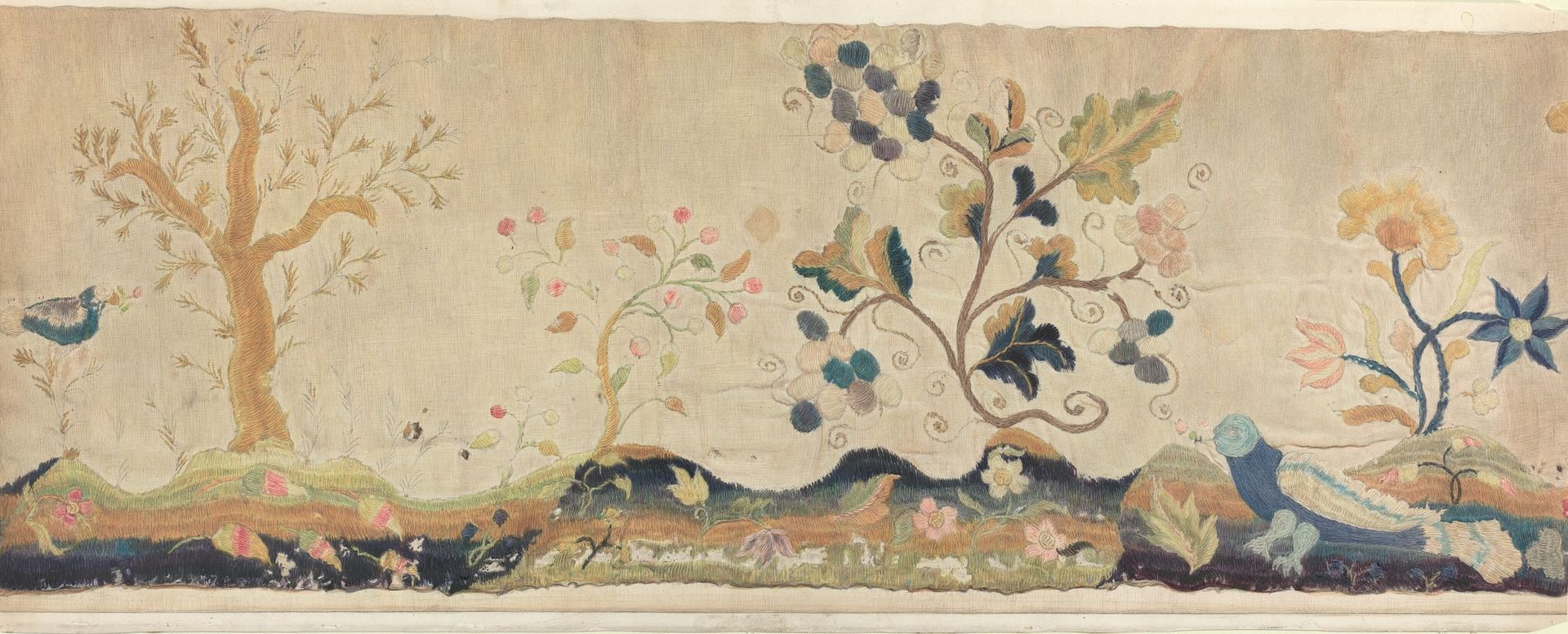 Crewel Embroidery Valance by Lawrence Peterson