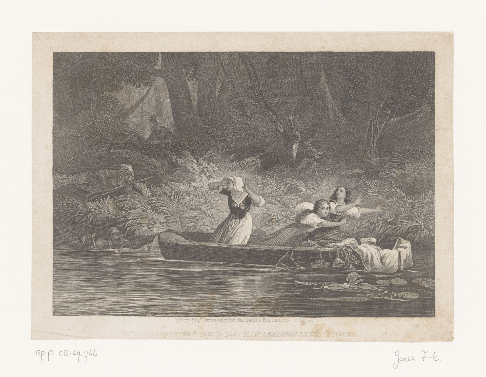 Capture of the Daughters of Boone and Callaway by the Cherokee and Shawnee by Fitz-Edward Jones
