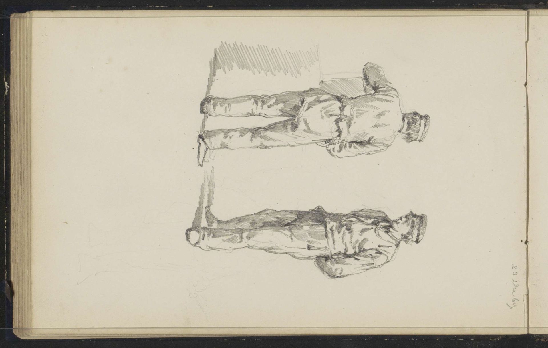 Studieblad met mannen by Cornelis Springer