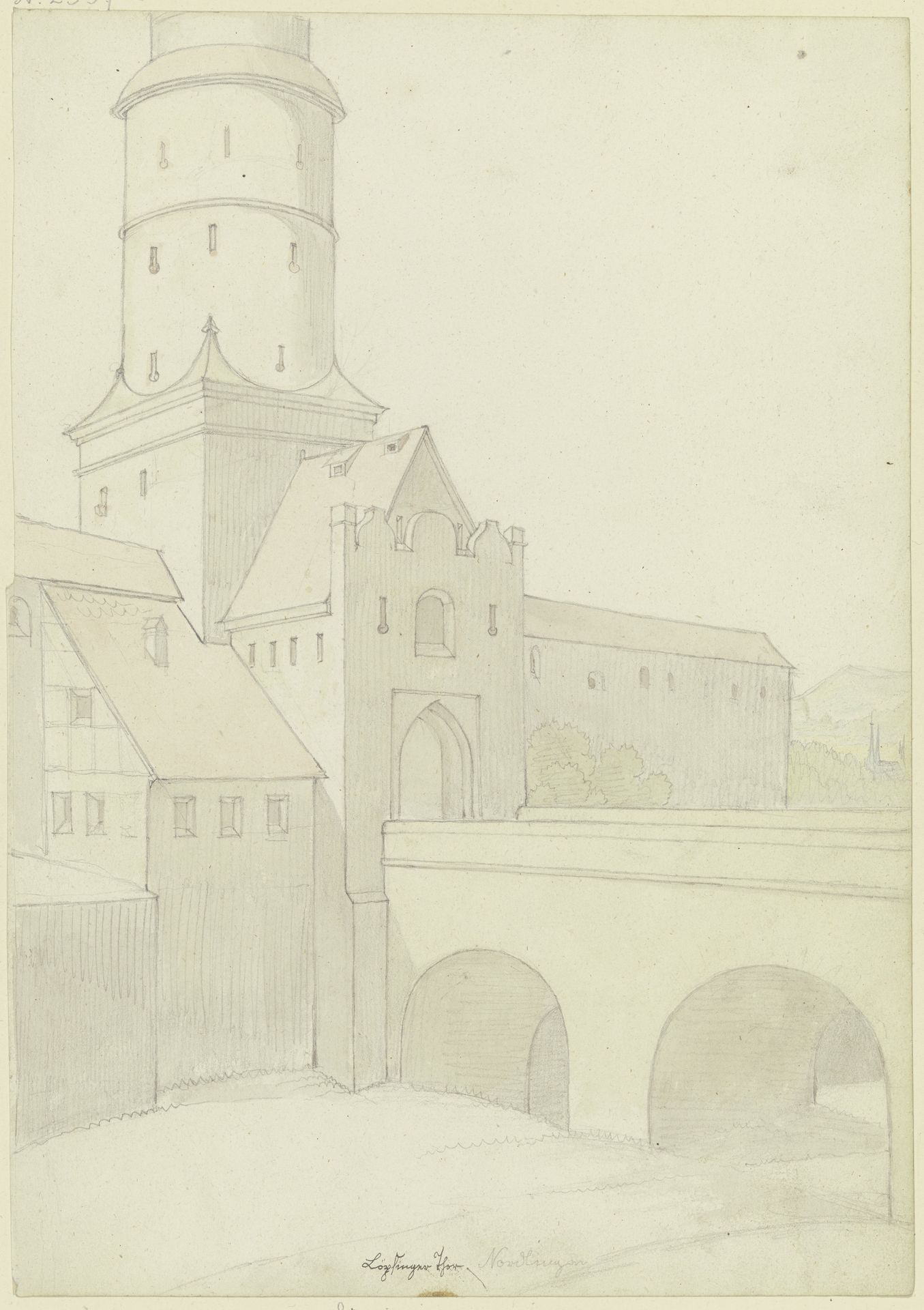 Löpsinger Tor in Nördlingen by Karl Ballenberger
