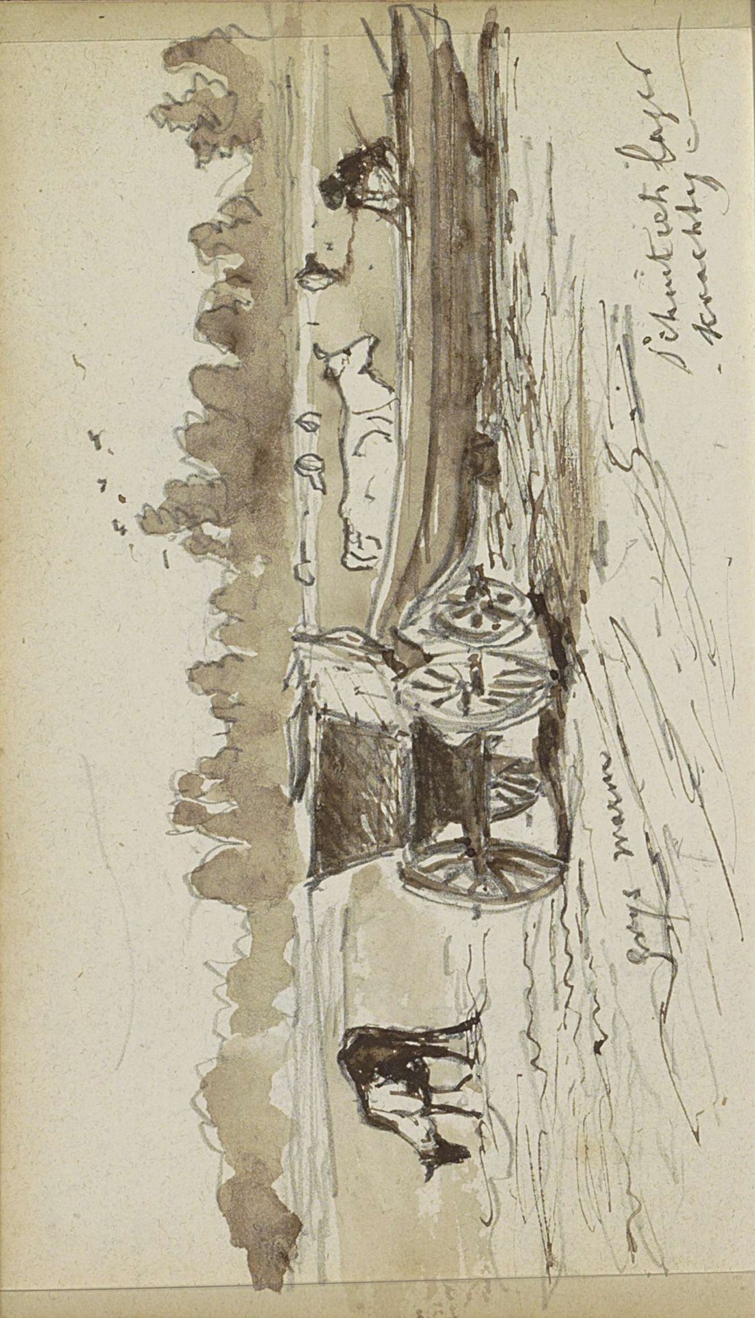 Weiland met koeien en een hooiwagen by Johannes Tavenraat