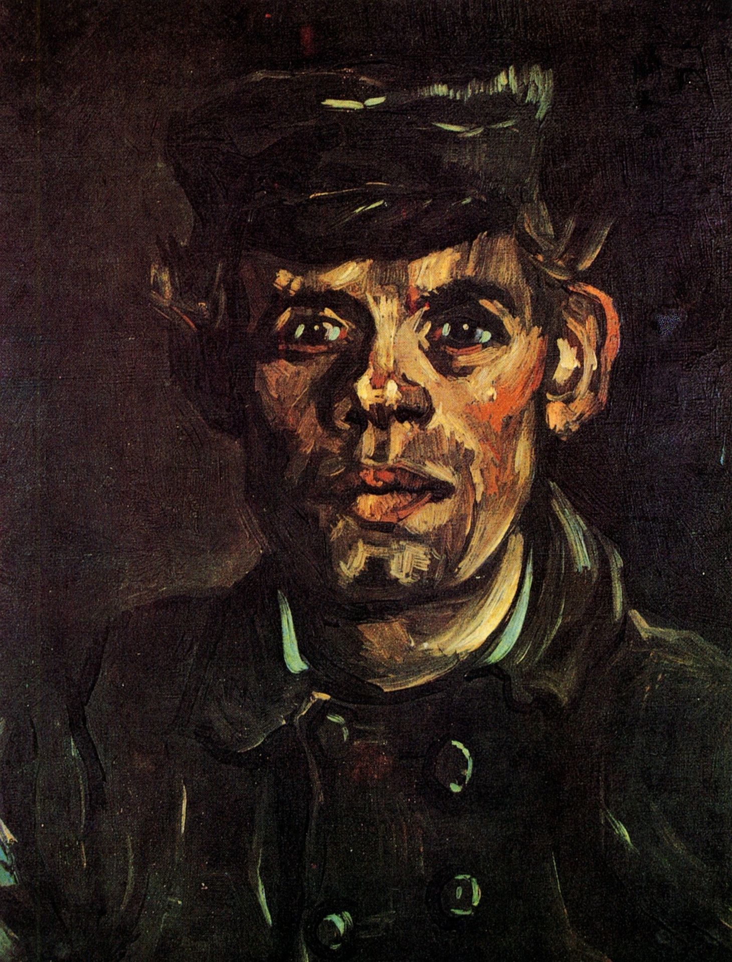 Head of a Young Peasant in a Peaked Cap by Vincent van Gogh