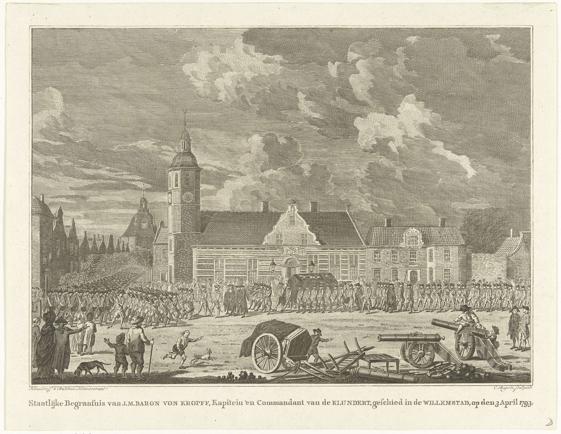 Begrafenisstoet voor Joachim Maurits baron van Kropff, 1793 by Cornelis Bogerts