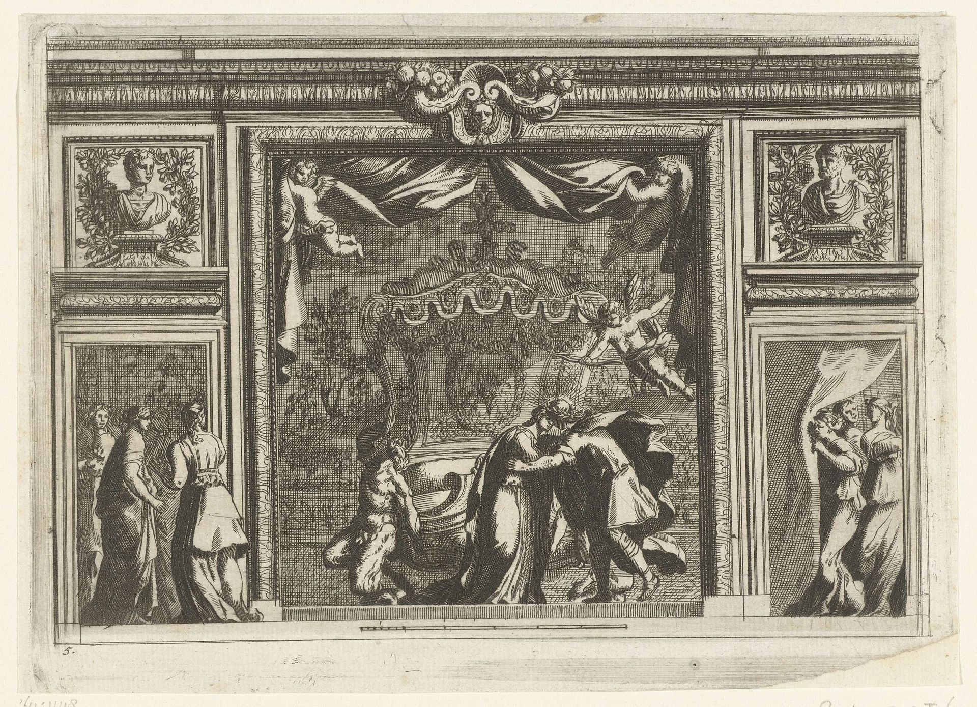 Alkoof met Apollo en Leucothea by Anonymous