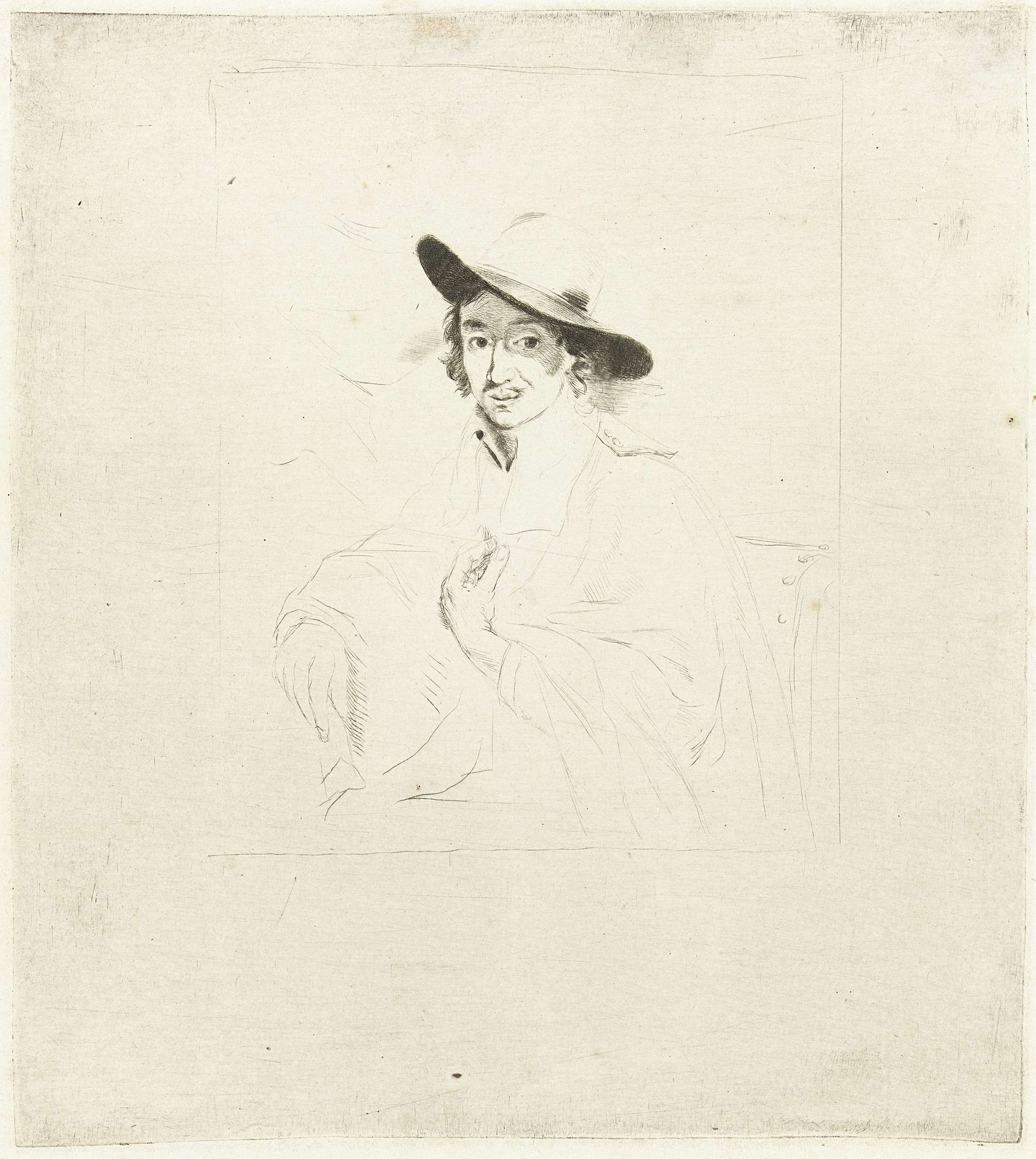 Portret van de schilder Adriaen van Ostade by Louis Bernard Coclers