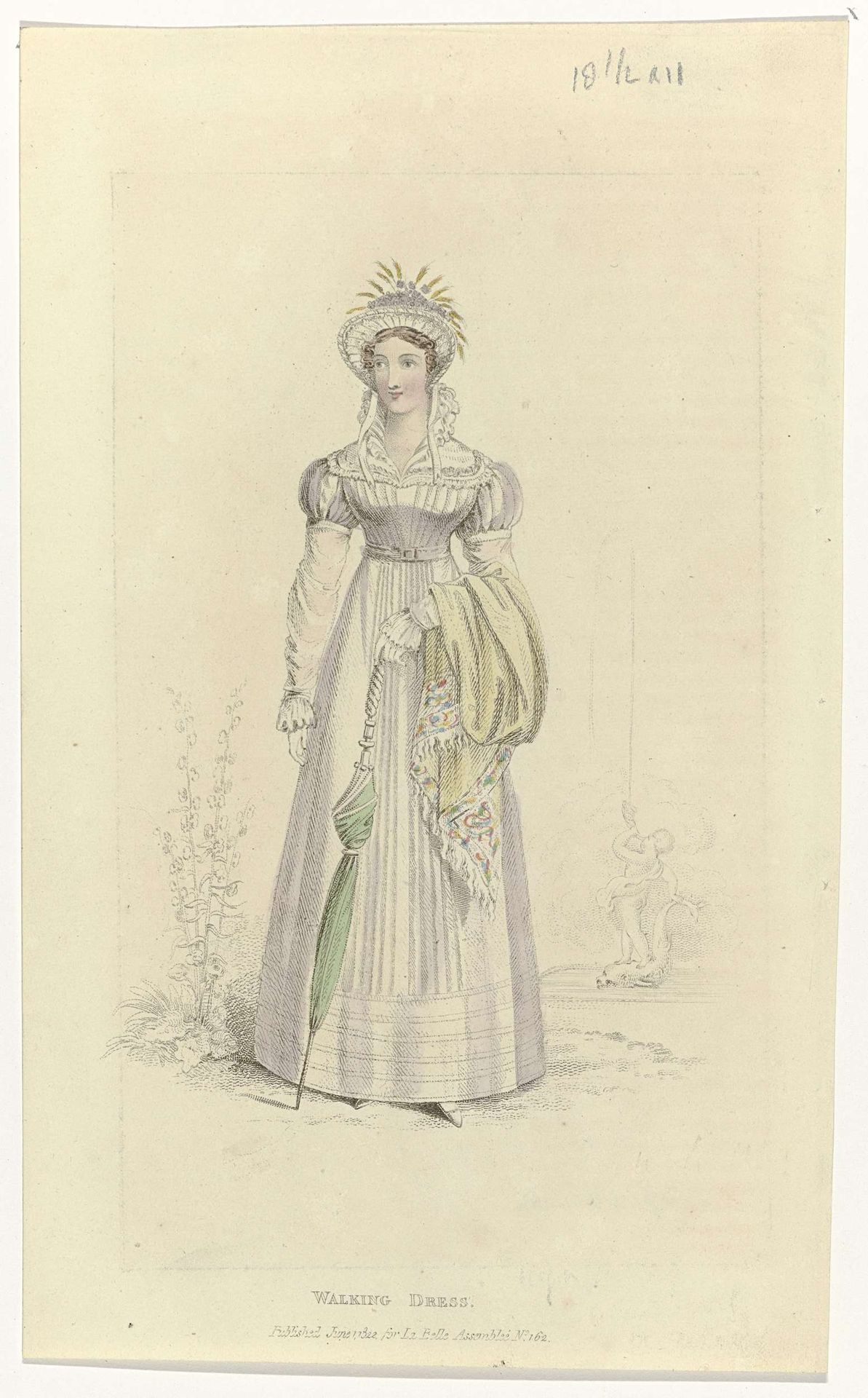 La Belle Assemblée, 1 June 1822, No. 162 : Walking Dress. by Anonymous
