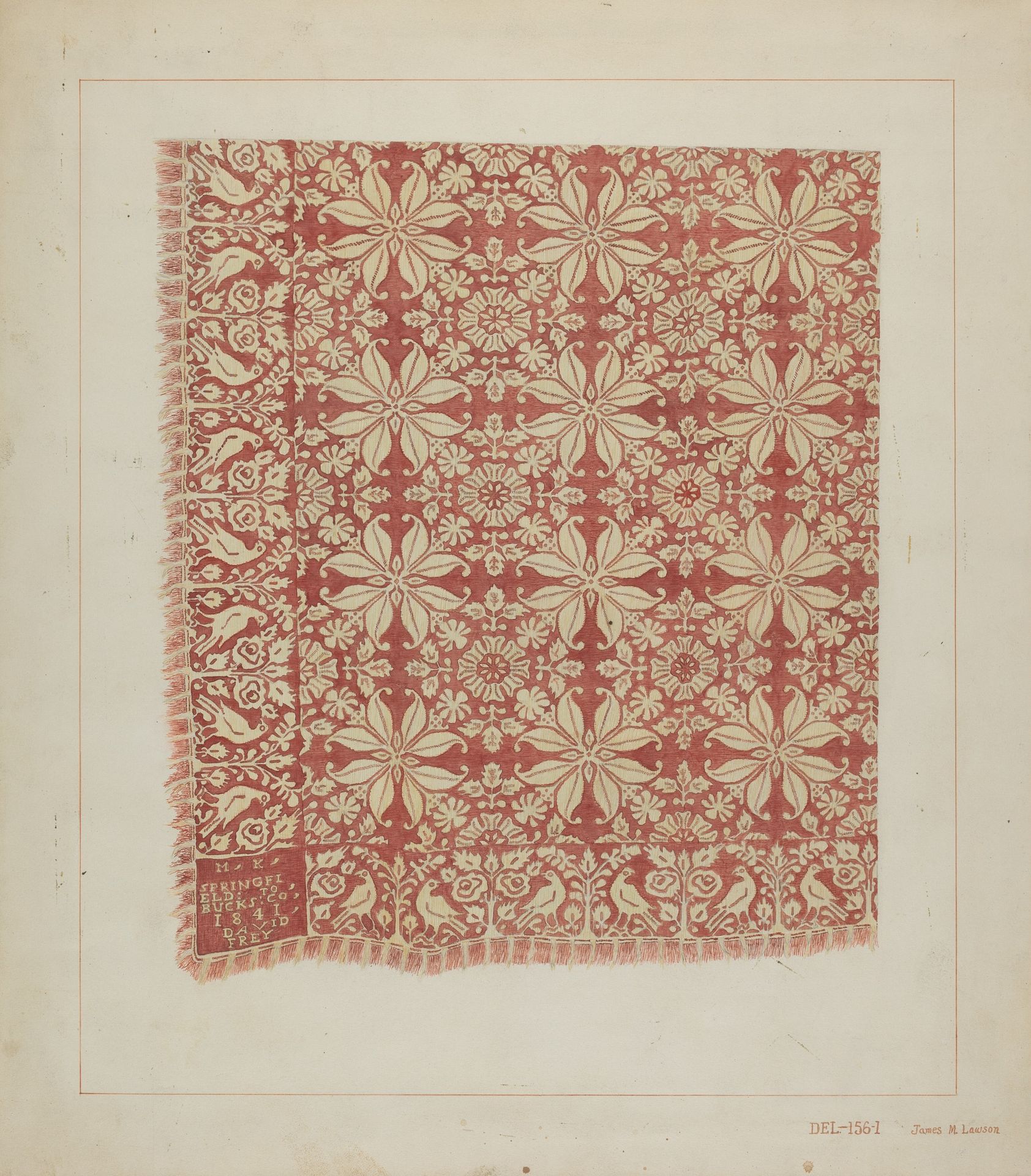 Woven Coverlet by James M. Lawson