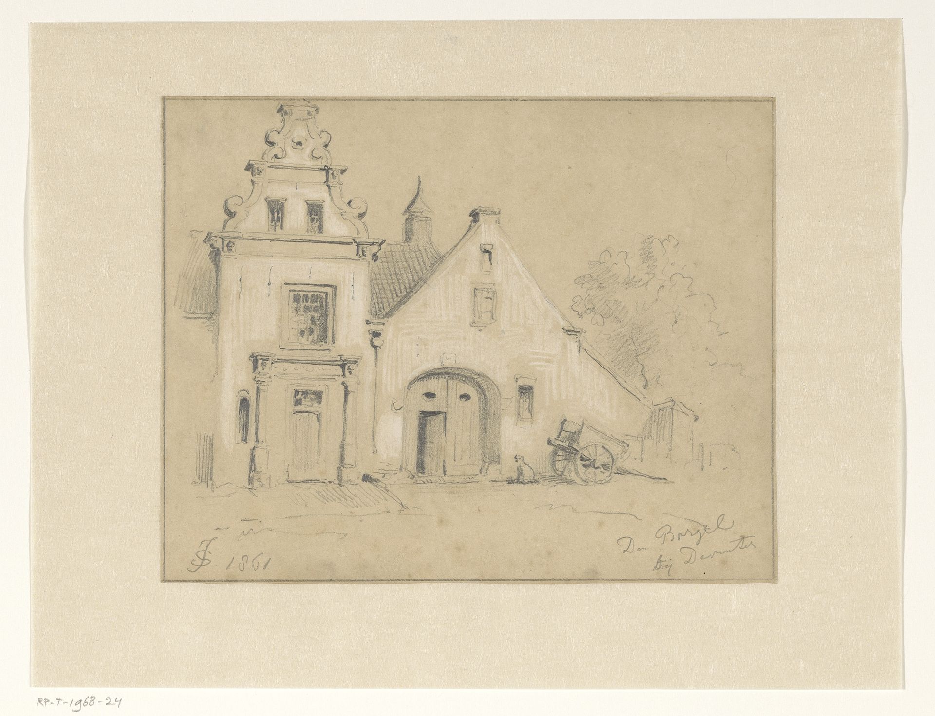 Gezicht op huis de Borgel bij Deventer by Jan Striening