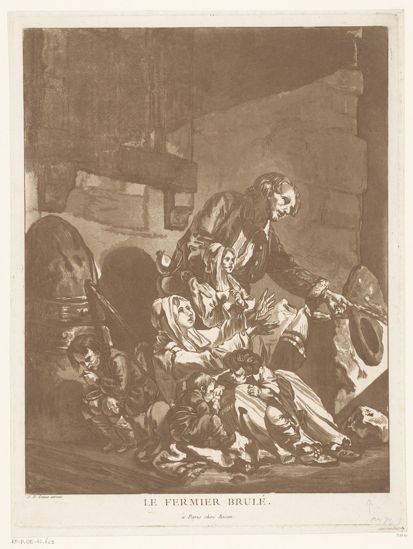 Bedelend gezin op straat by Francois Philippe Charpentier