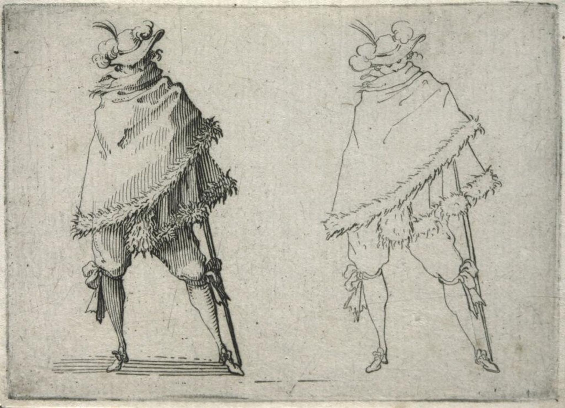 Man Wrapped in His Cloak by Jacques Callot