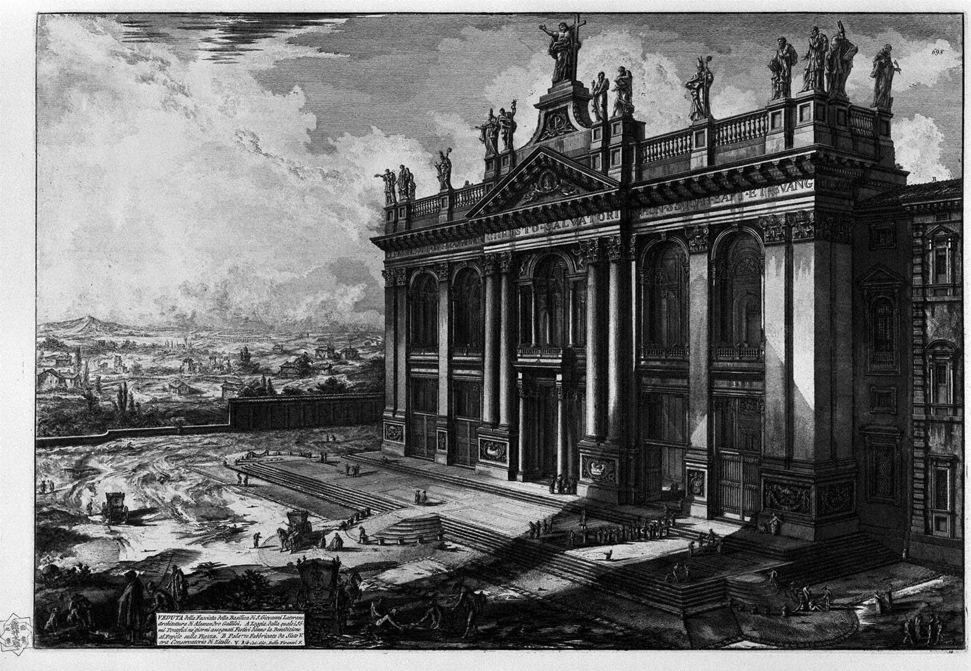 Interior view of the Basilica of St. John Lateran by Giovanni Battista Piranesi