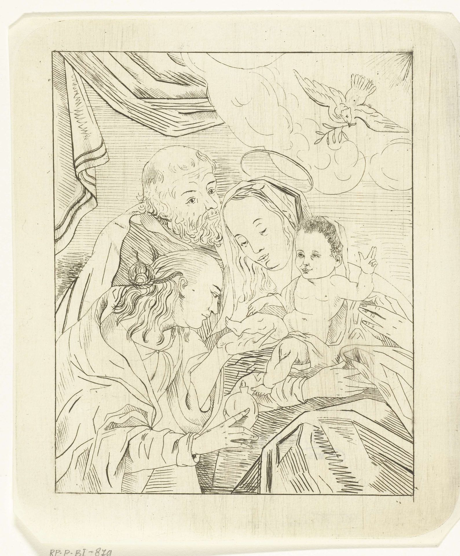 Aanbidding van het Christuskind door man met geschenk by jonkheer Isaac Lambertus Cremer van den Berch van Heemstede