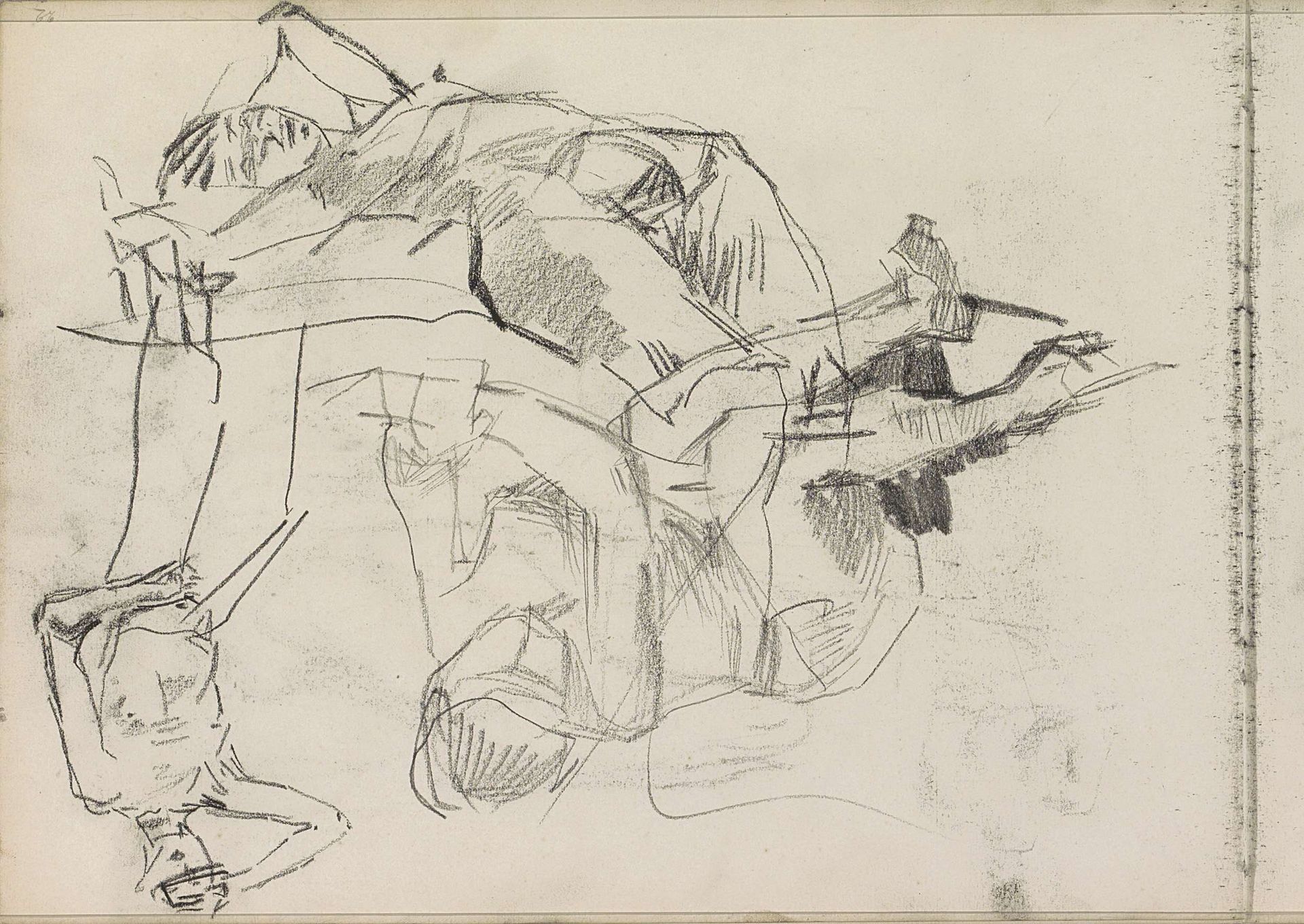 Vrouwelijke naakten in verschillende houdingen by Isaac Israels