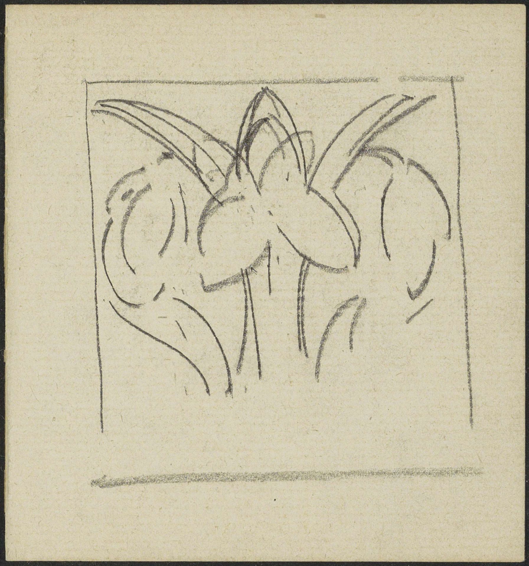 Ornament met een bloem in een vierkant by Gerrit Willem Dijsselhof