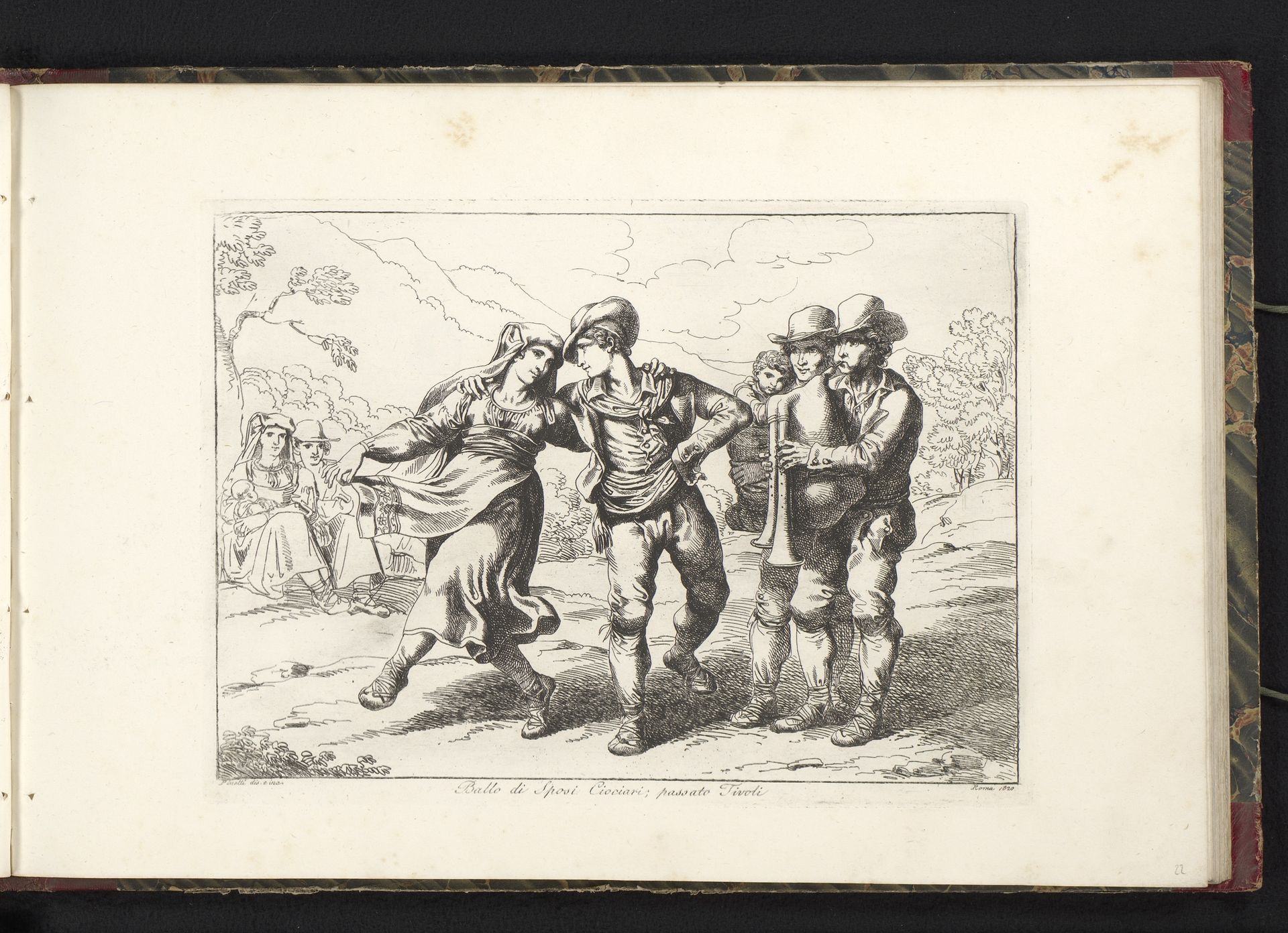 Jong bruidspaar dansend by Bartolomeo Pinelli