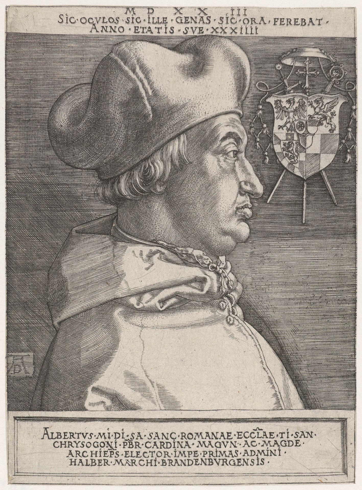 Portret van kardinaal Albert van Brandenburg op 34-jarige leeftijd by Albrecht Durer