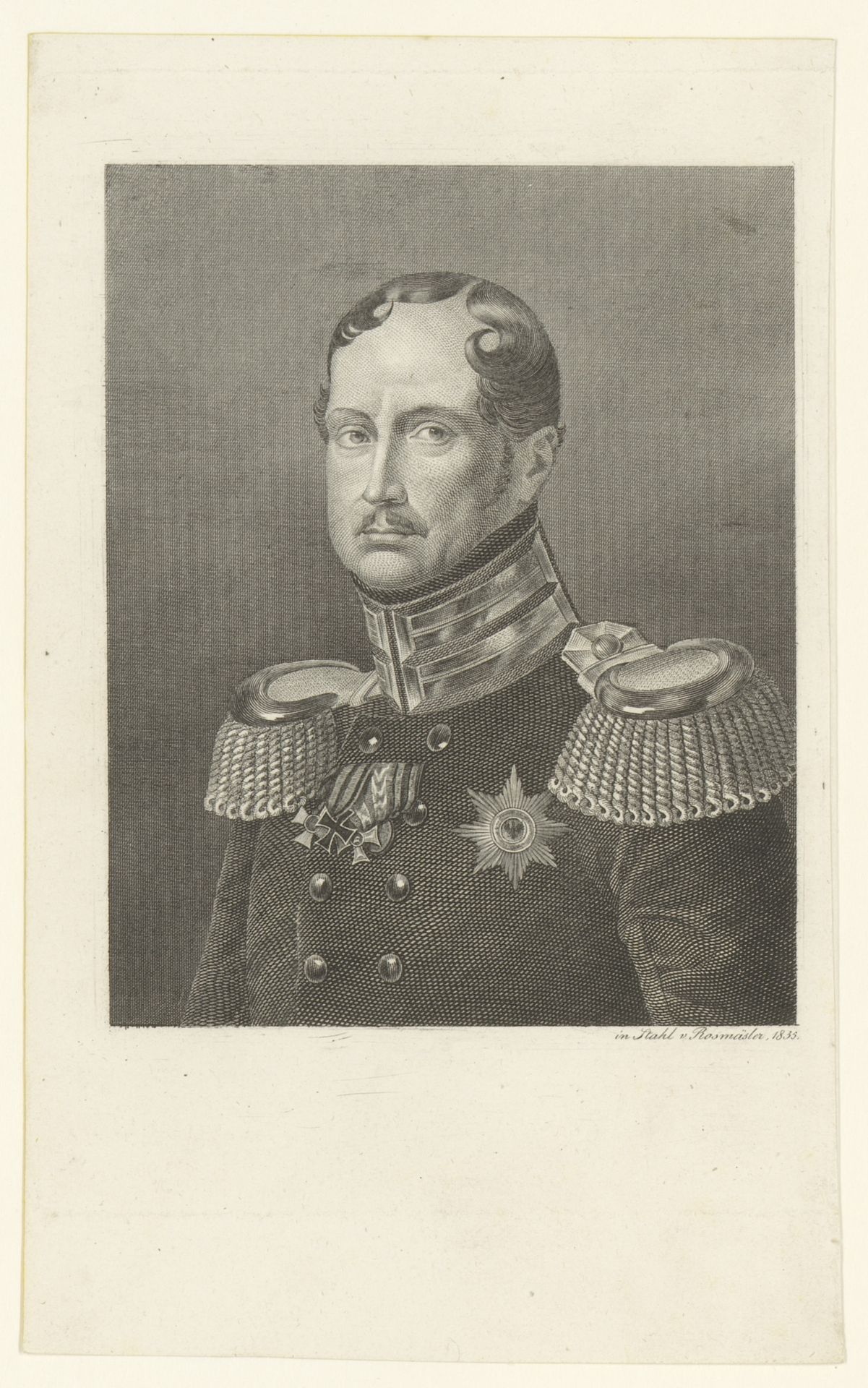 Portret van Frederik Willem III, koning van Pruisen by Friedrich Rossmässler