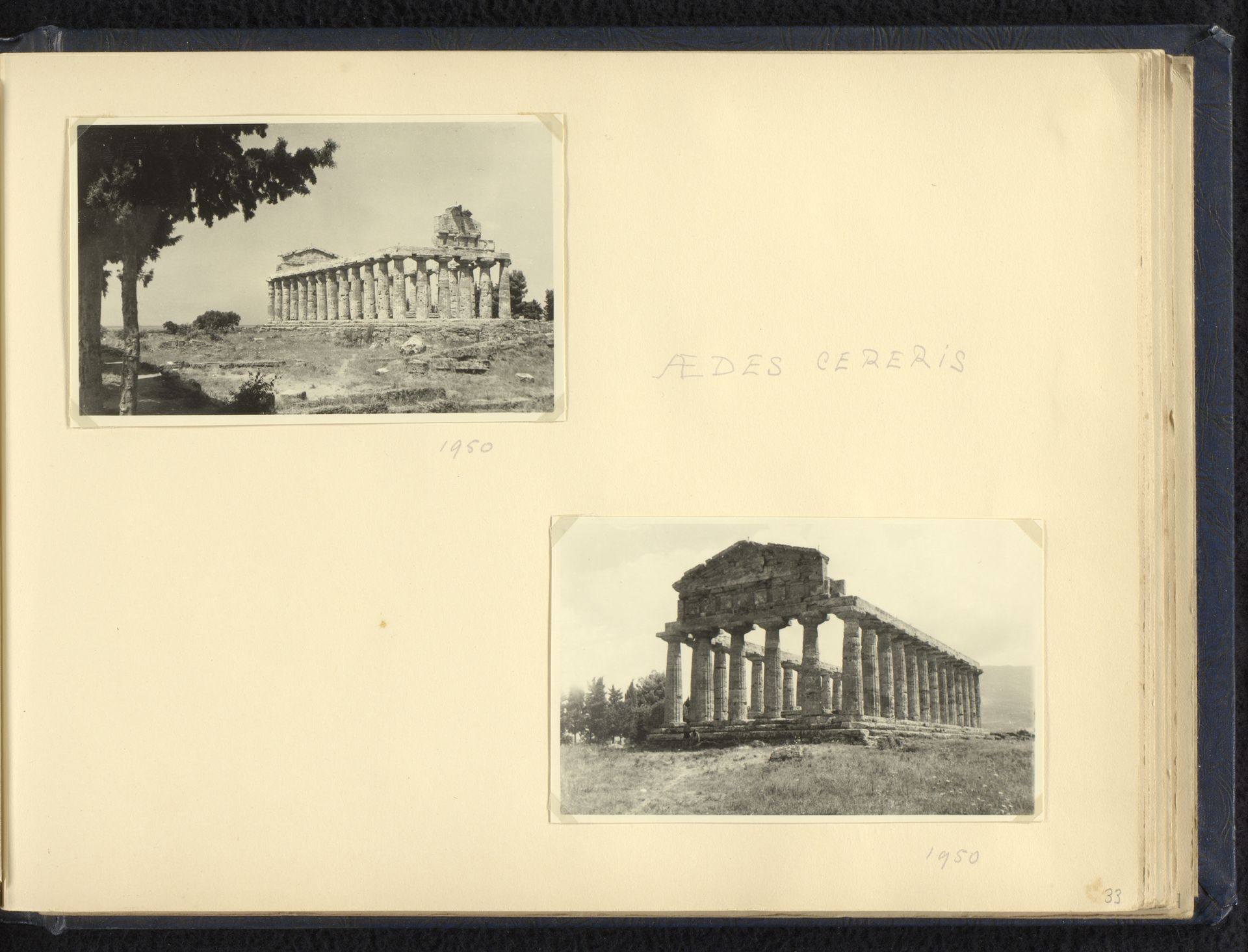 Twee foto's van de tempel van Athena in Paestum by Norbert van den (1901-1972) Berg