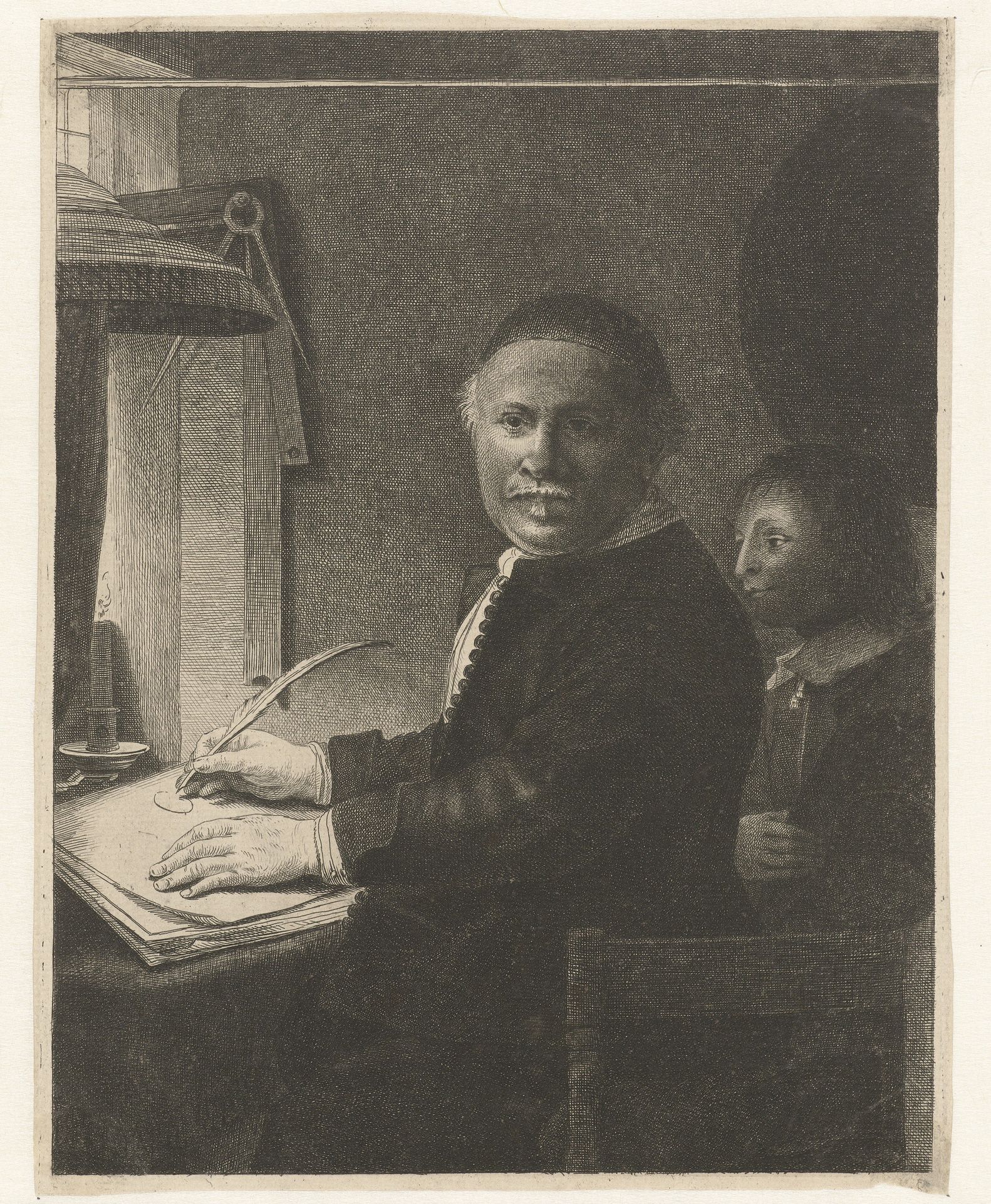 Lieven Willemsz. van Coppenol, writing master: the smaller plate by Pierre François Basan