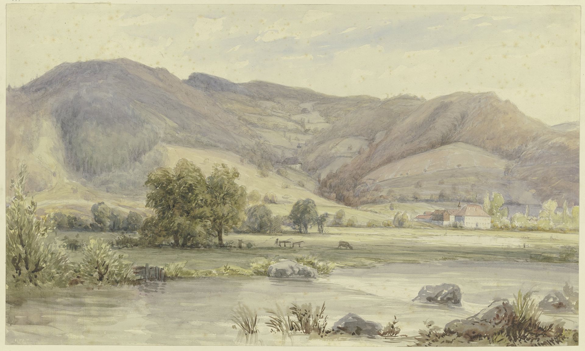 Fontainebleau, Schloß und Teich by Karl Peter Burnitz