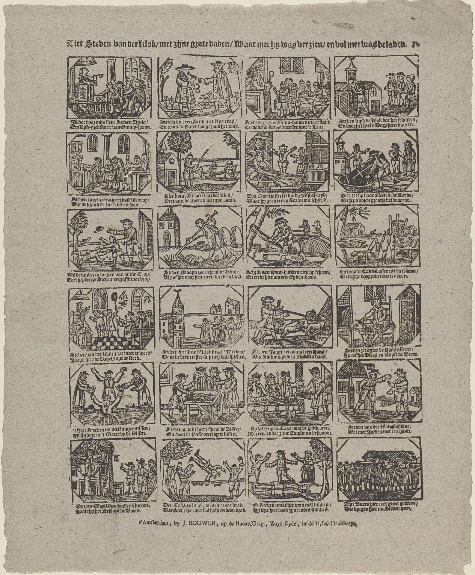 Ziet Steven van der Klok / met zijne grote daden / Waar mee hy was verzien / en vol mee was beladen by Johannes Bouwer