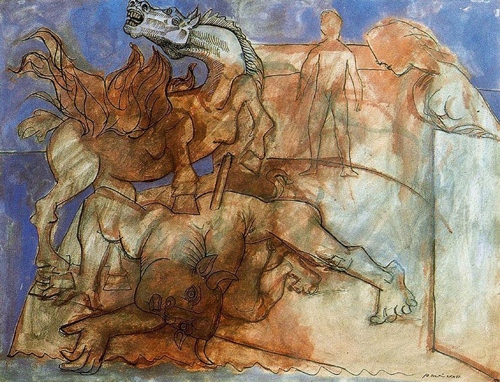 Minotaur is wounded, horse and personages - Pablo Picasso | Artera ...