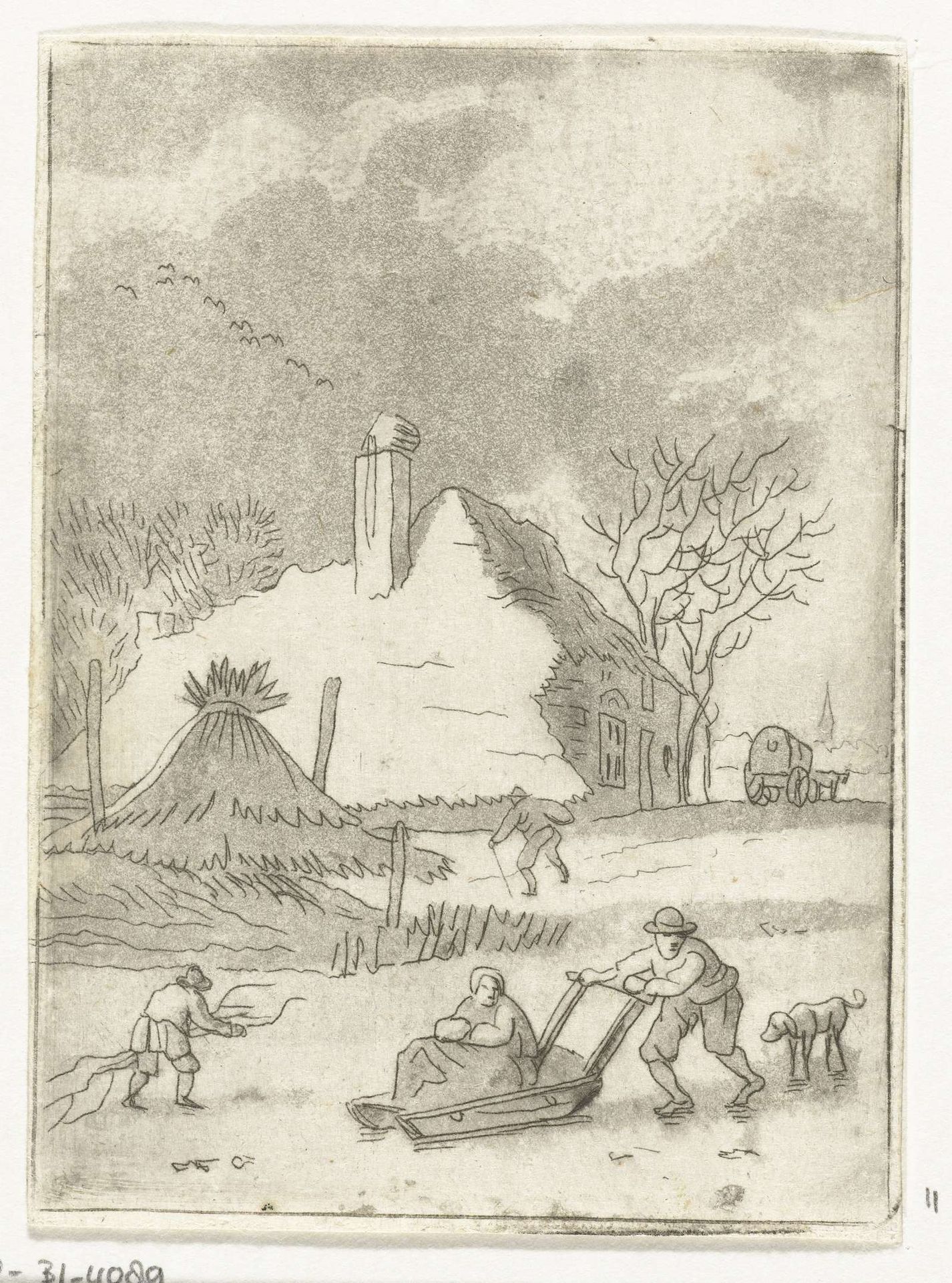 Winterlandschap met ijsvermaak by Anthonie van den Bos