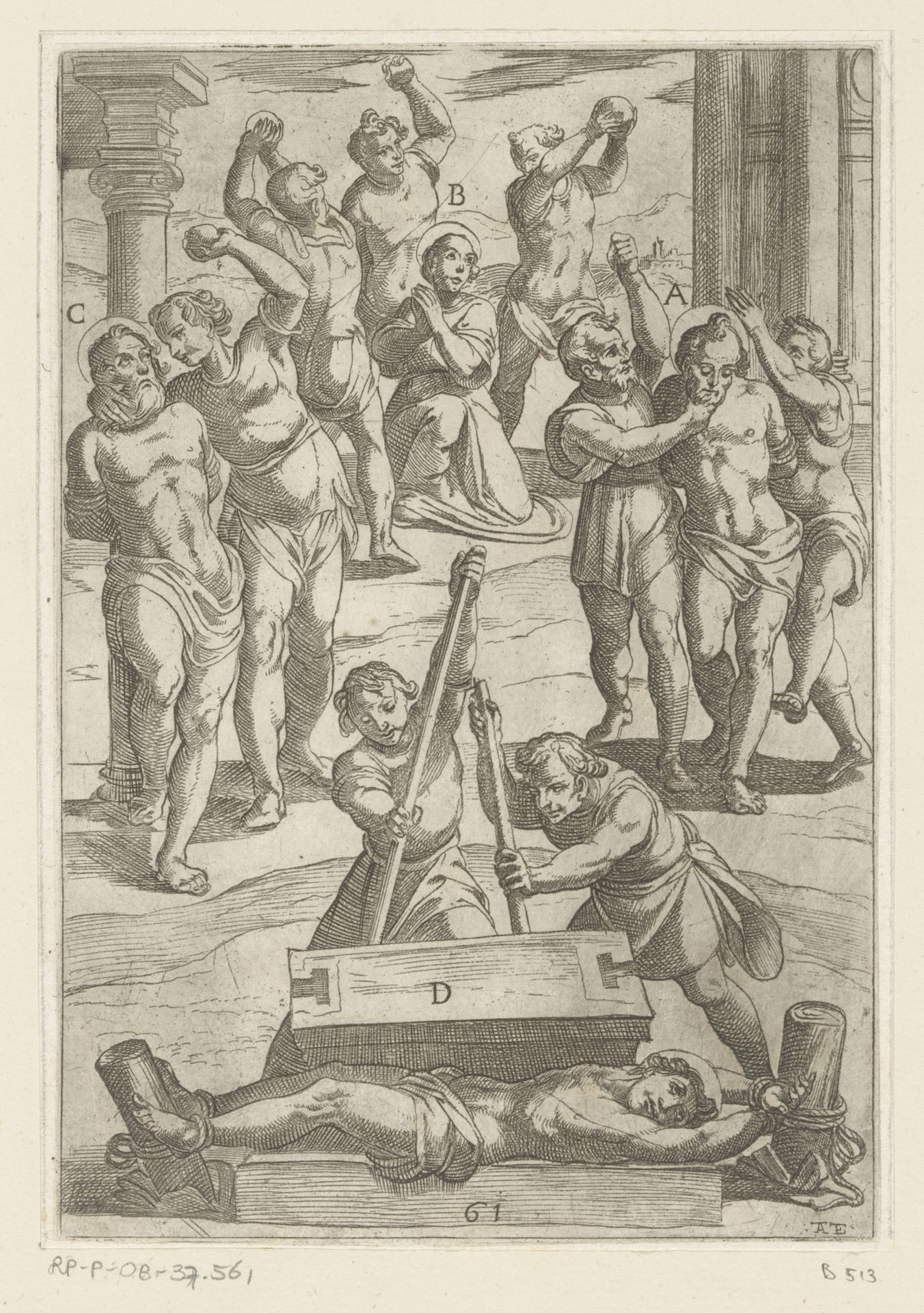 Foltering: het stenigen en pletten by Antonio Tempesta