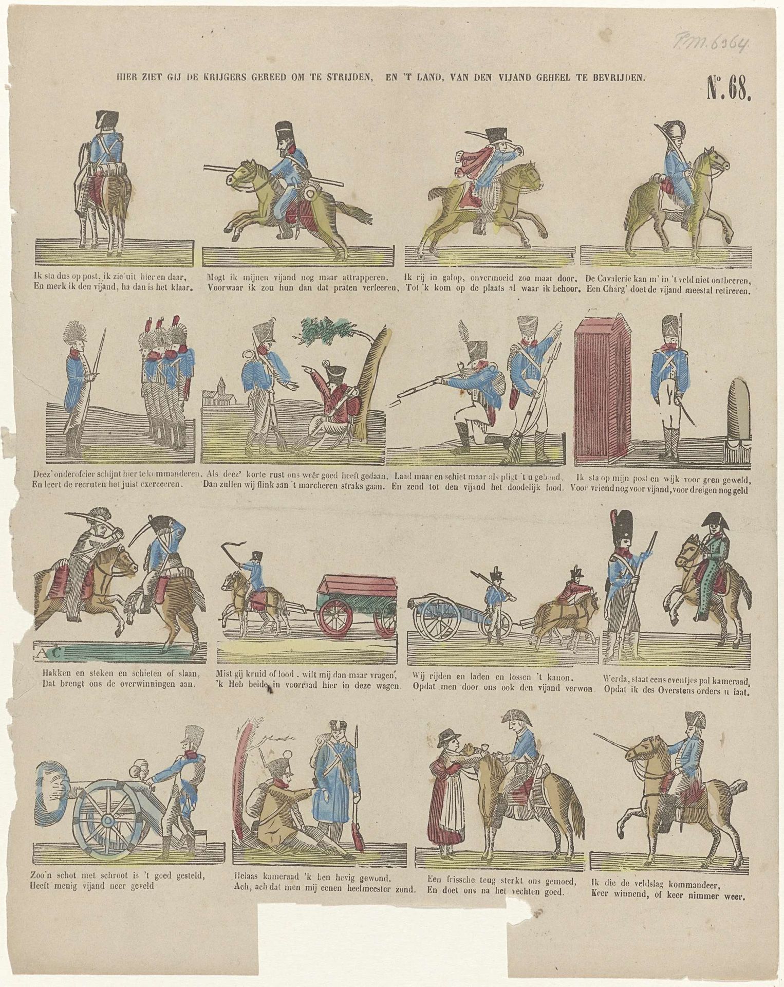 Hier ziet gij de krijgers gereed om te strijden, en 't land, van den vijand te bevrijden by P.C.L. van Staden Czn.