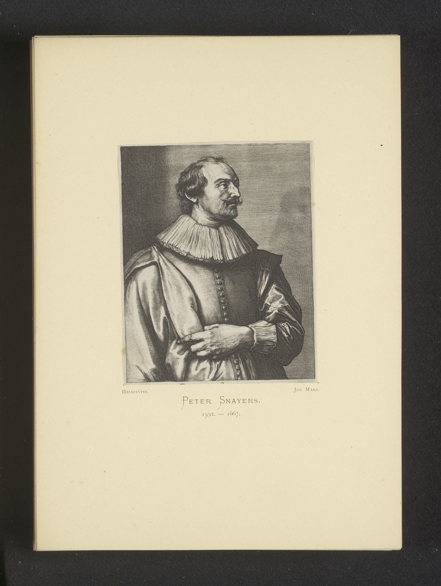 Reproductie van een gravure van een portret van Peter Snayers door Andries Jacobsz. Stock by Joseph Maes