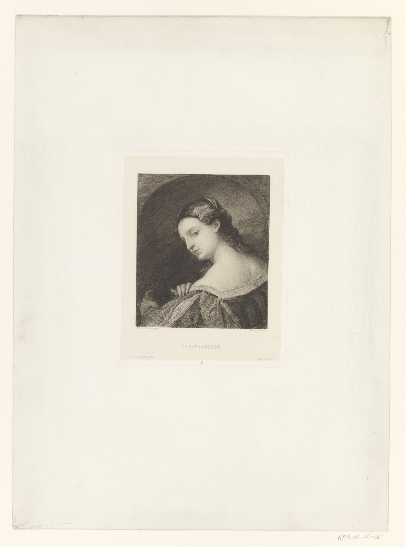 Buste van een Venetiaanse vrouw, half op de rug gezien by William Unger