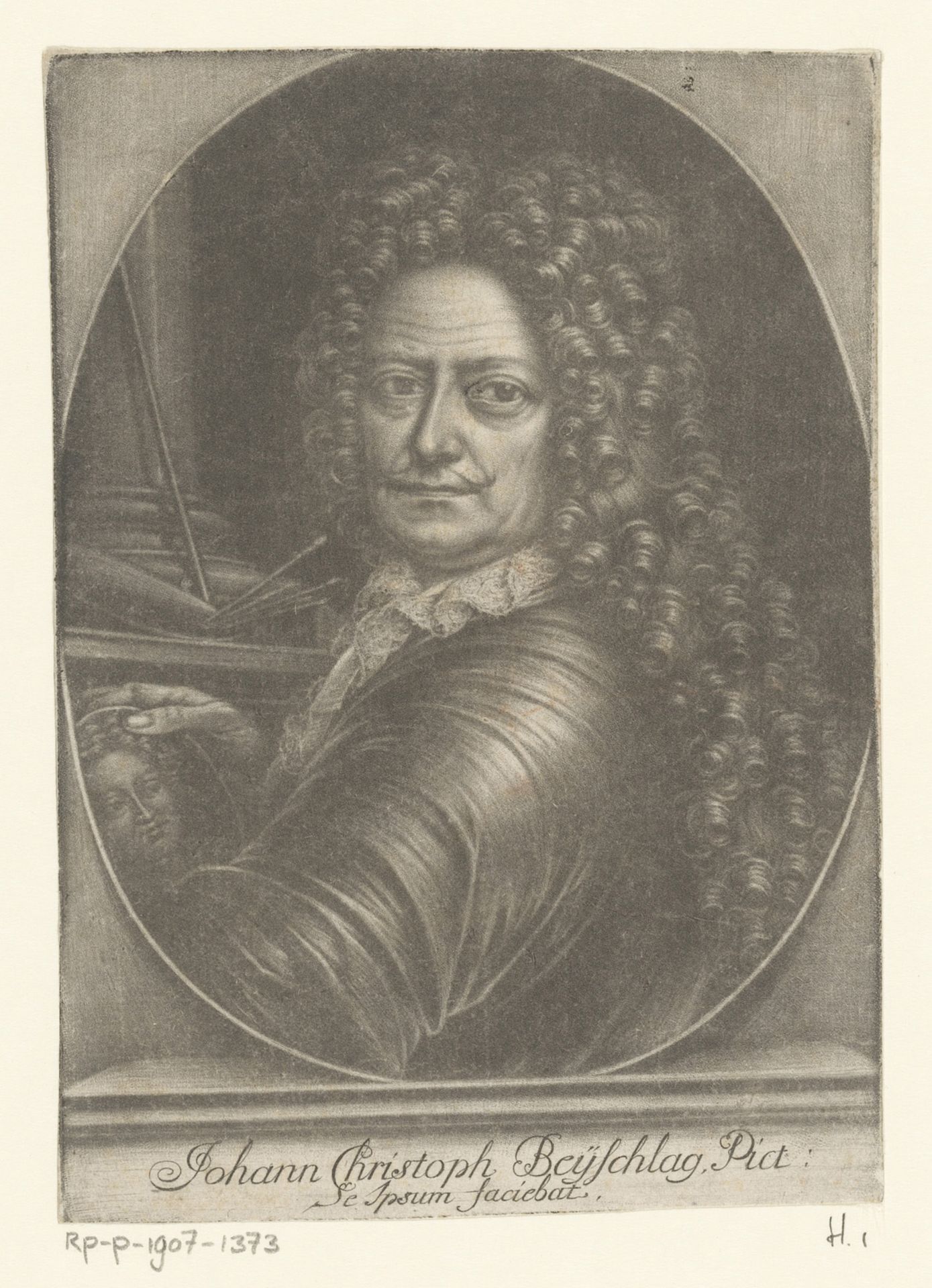Zelfportret by Johann Christoph Beischlag