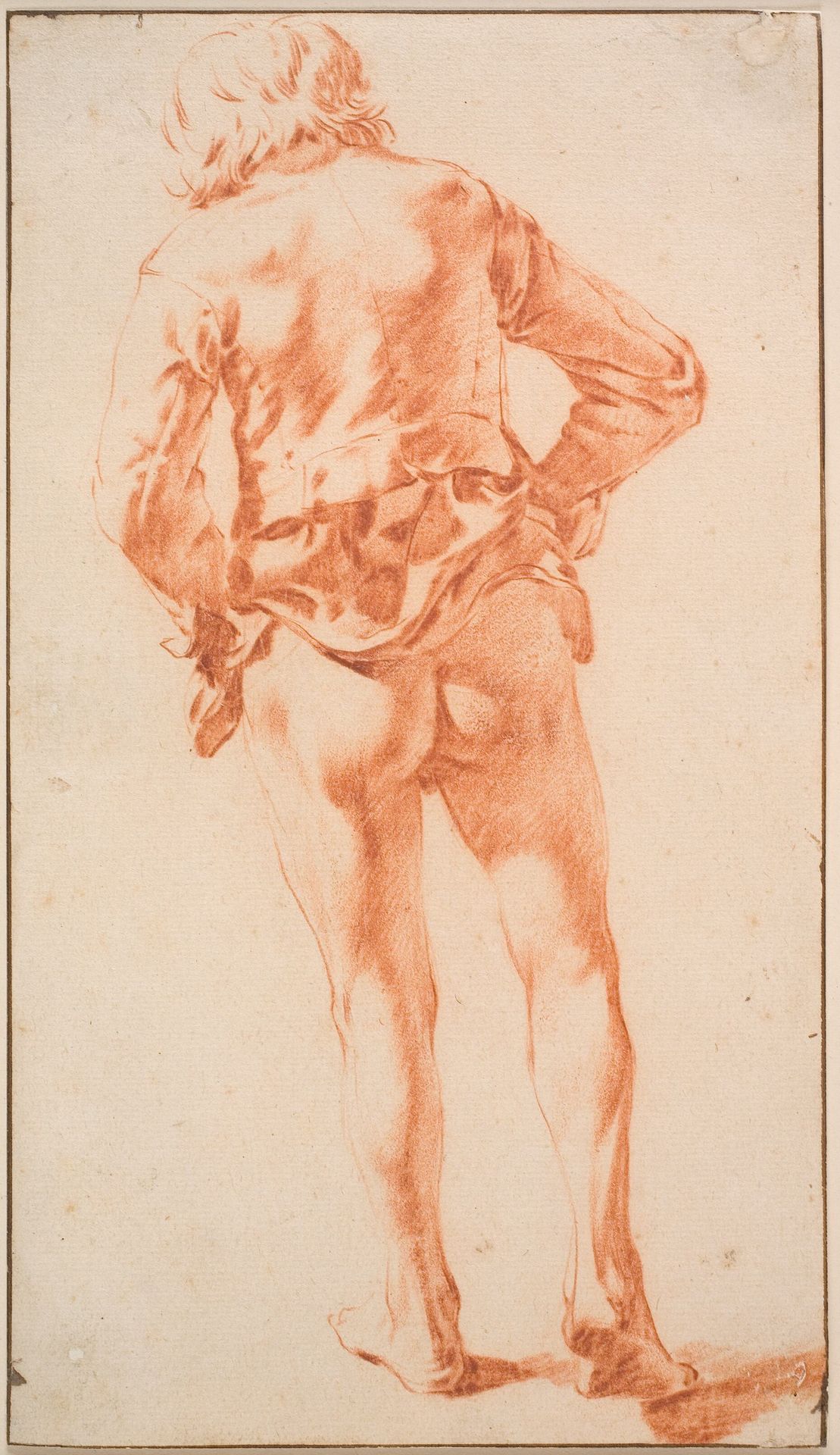 A half-naked, walking man, seen from the back by Karel Du Jardin