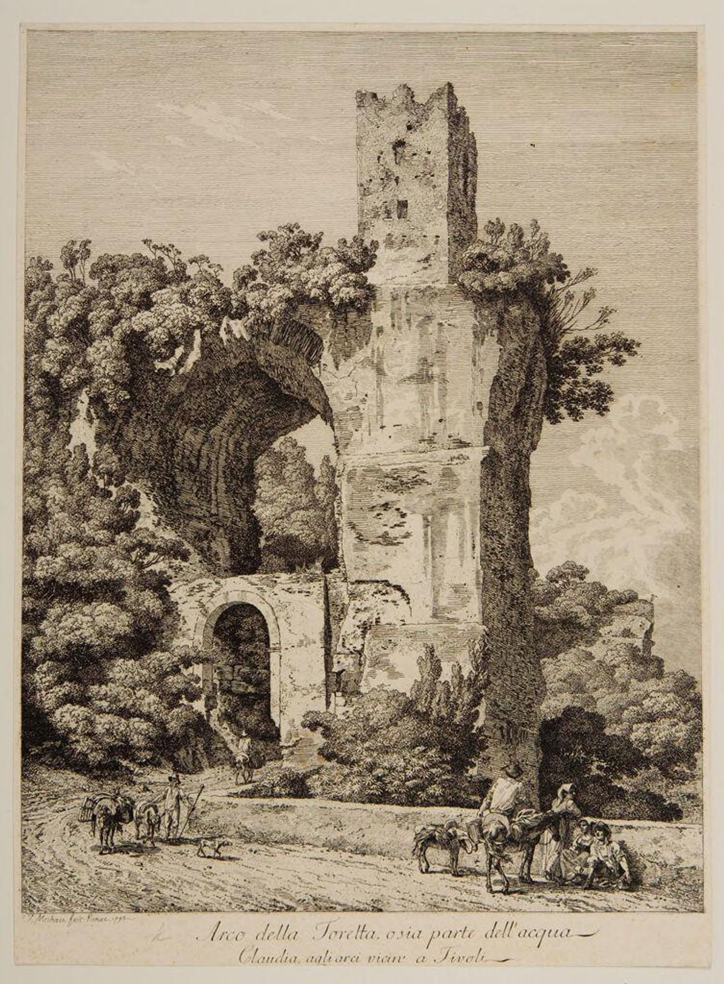 Arco della torretta vicin' a Tivoli by Jacob Wilhelm Mechau
