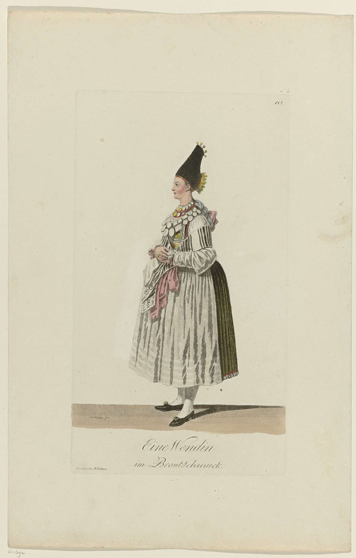 Wendische vrouw in bruidskostuum by Samuel Gränicher